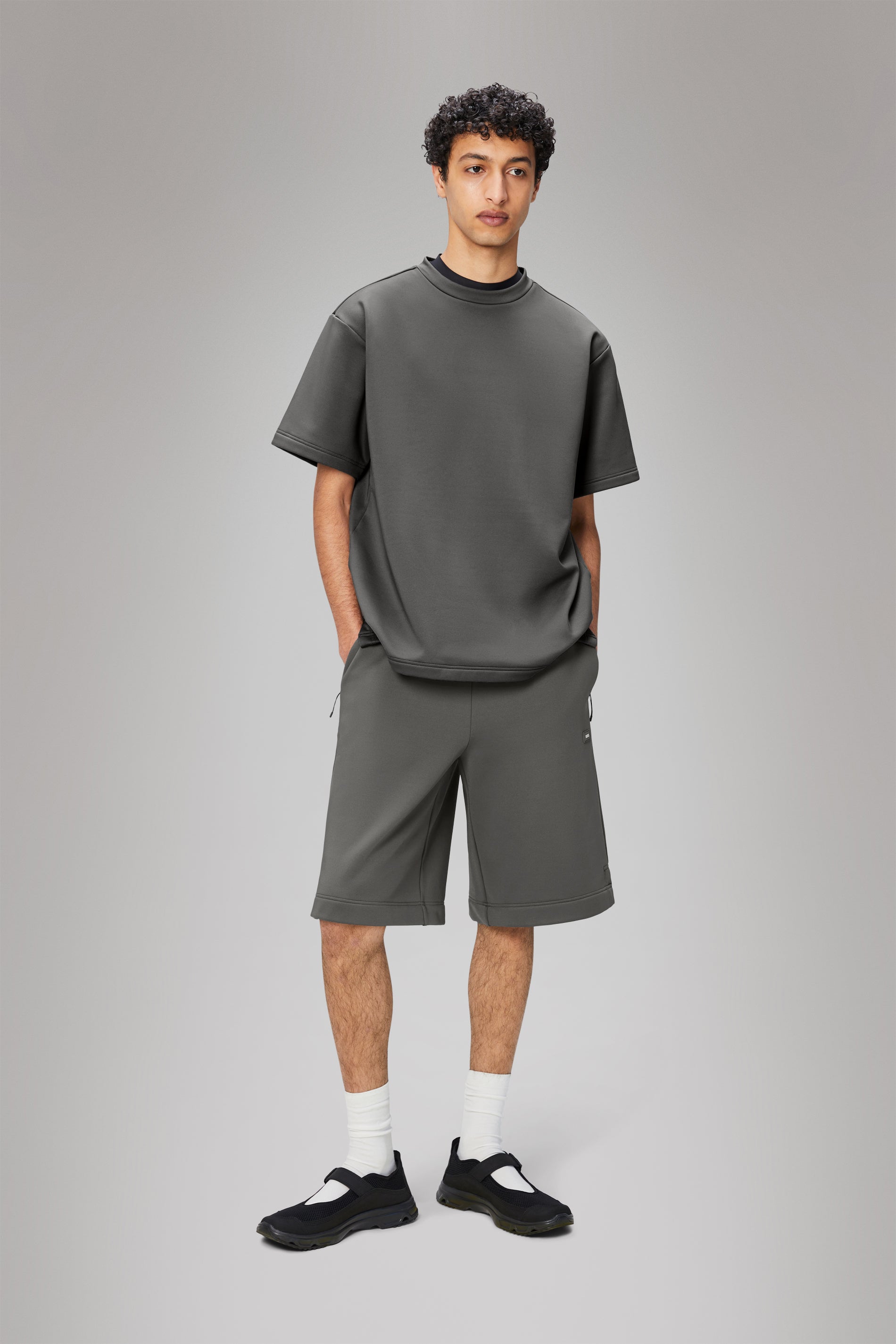 RAINS Sintra Fleece Bermuda Shorts Grey Shorts