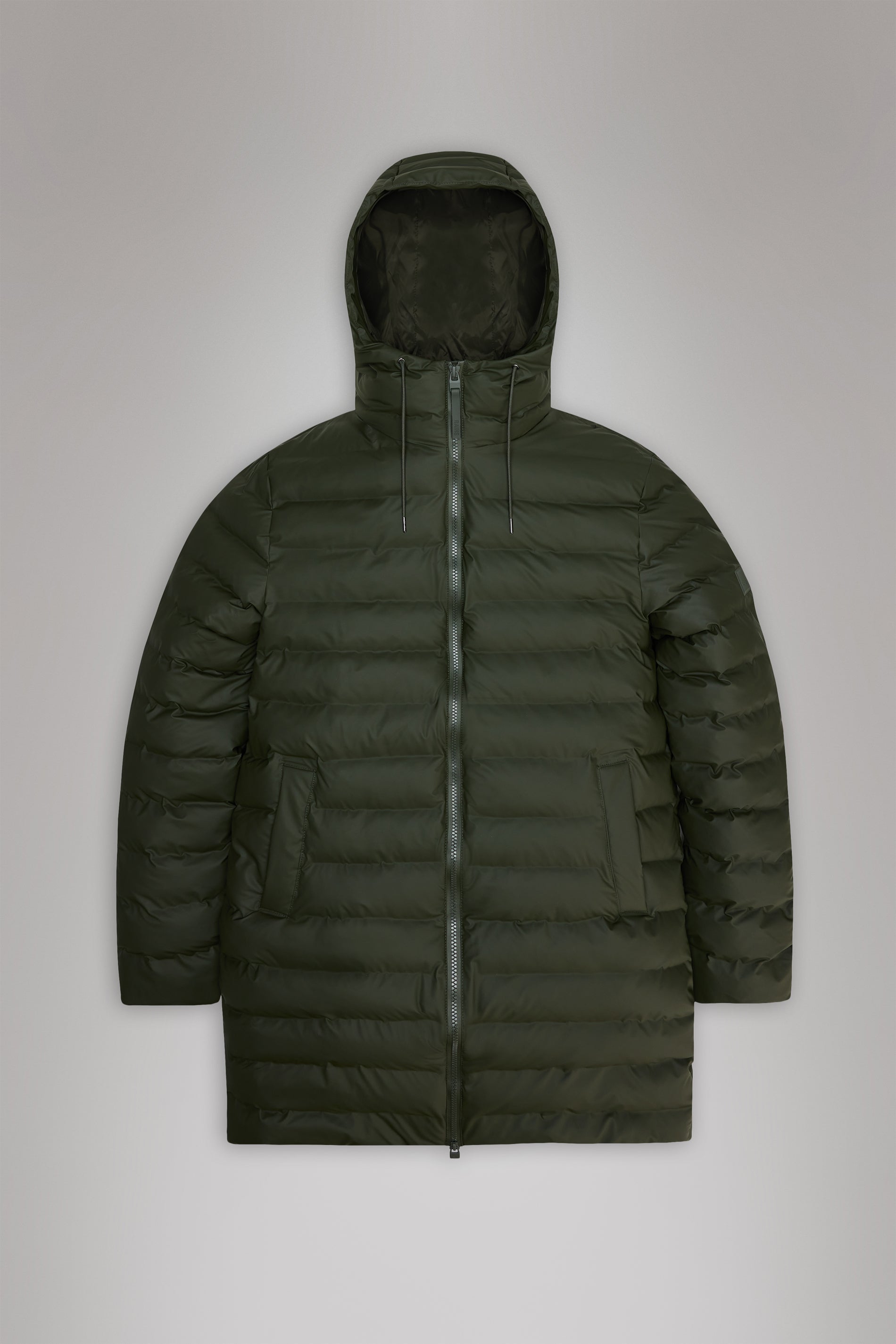 RAINS Lohja Long Puffer Jacket Green Jacket