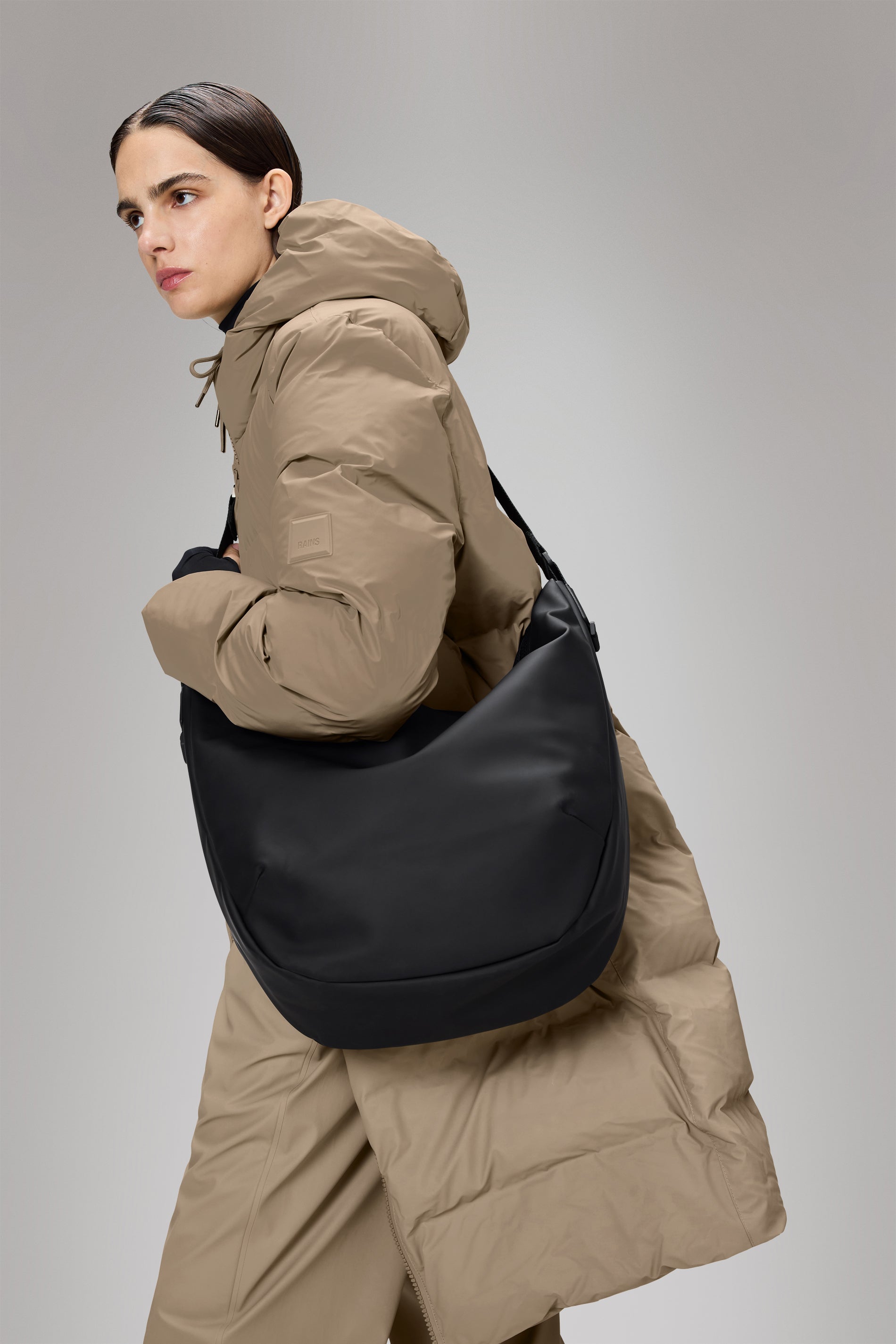 RAINS Valera Shoulder Bag Large Black Crossbody