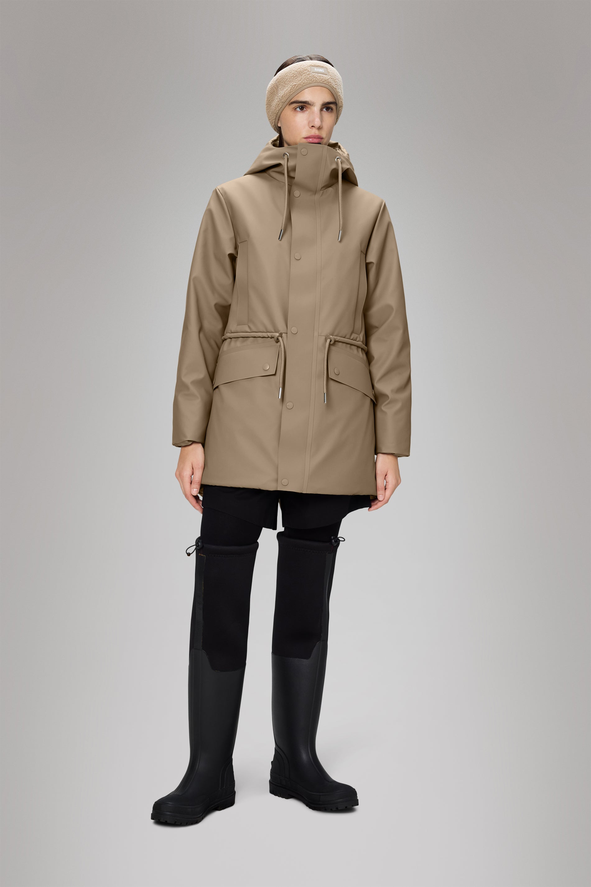 Rains Nome String W Parka Beige Jacket