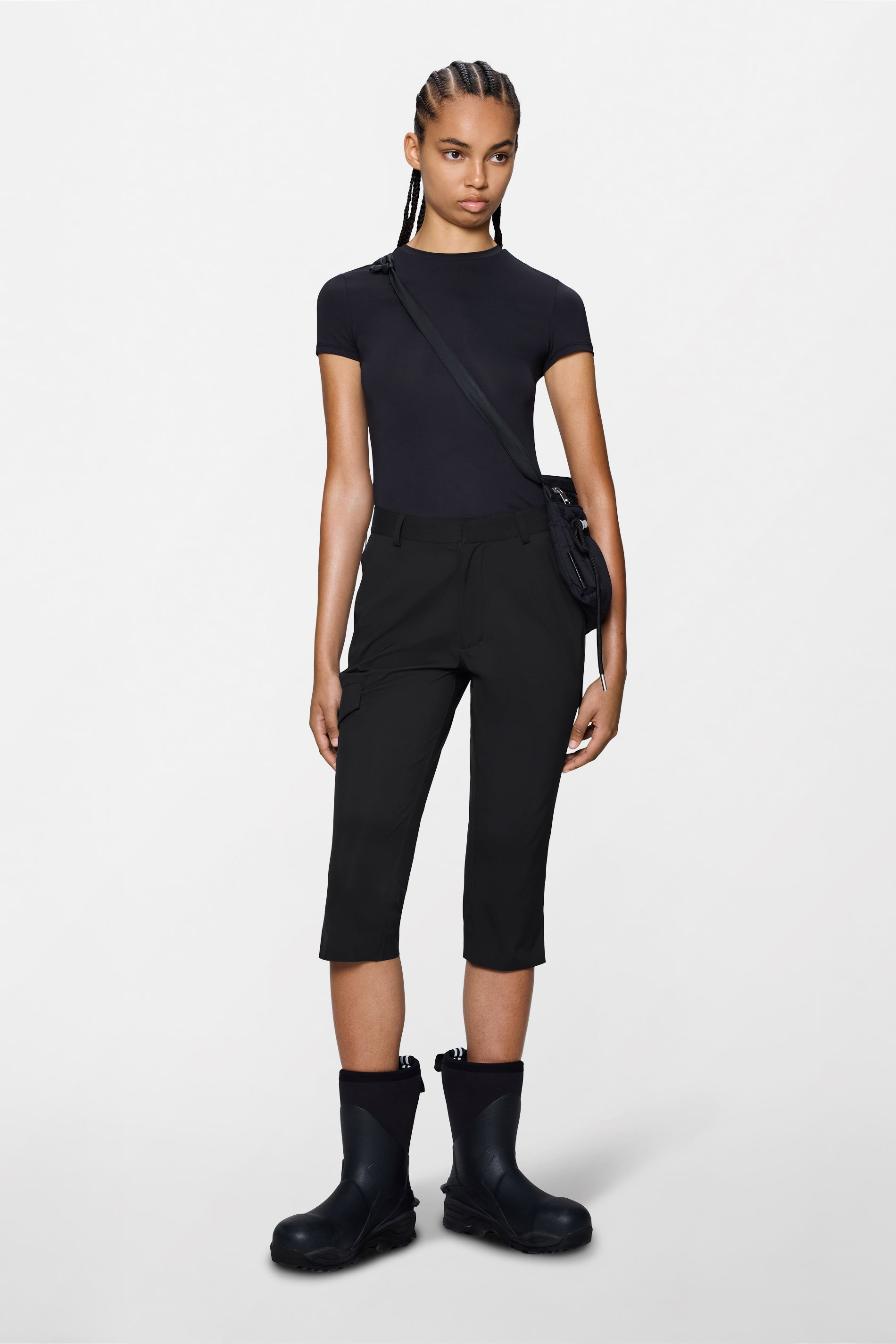 RAINS Suva Hardshell W Capri Black Pants