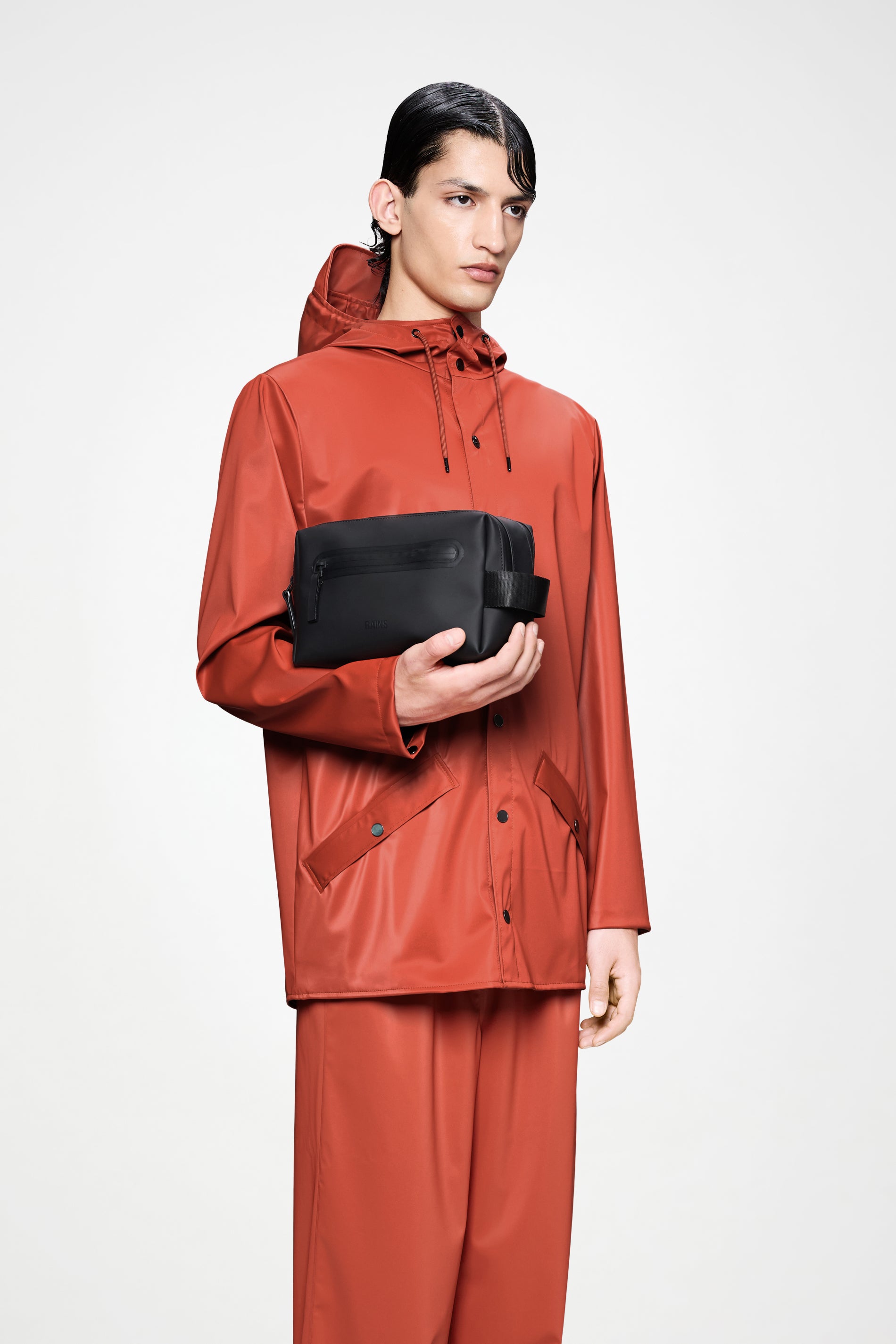 RAINS 2 Zip Wash Bag Black Wash Bag