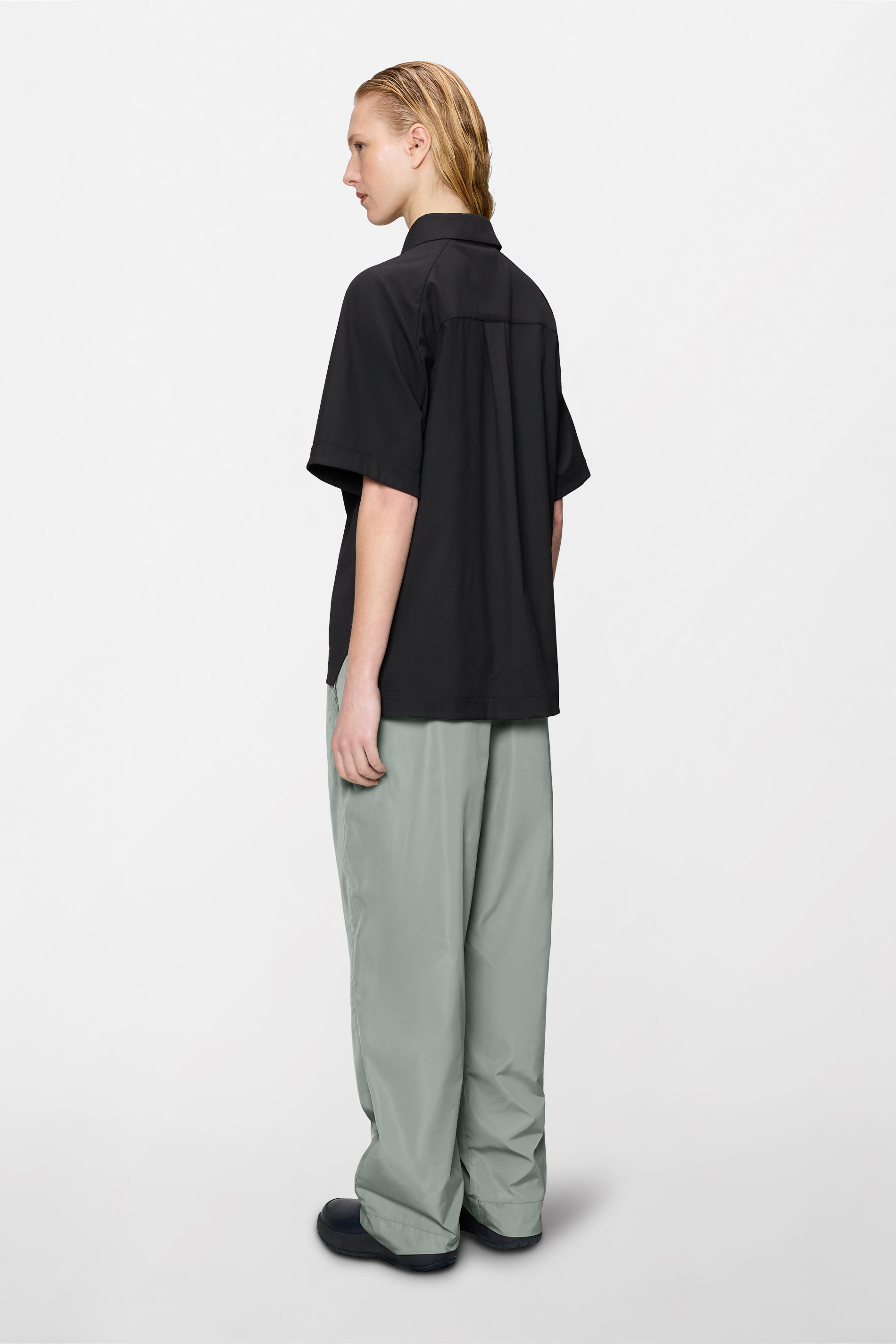 RAINS Day Shirt Black Short Sleeve