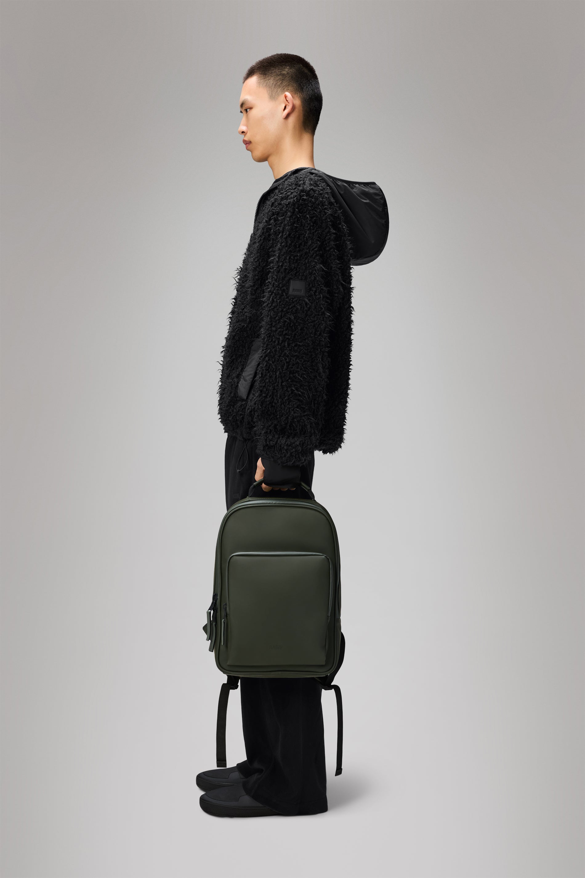 Rains Book Daypack Green 10.50L H38 x D10 x W28 cm Backpack