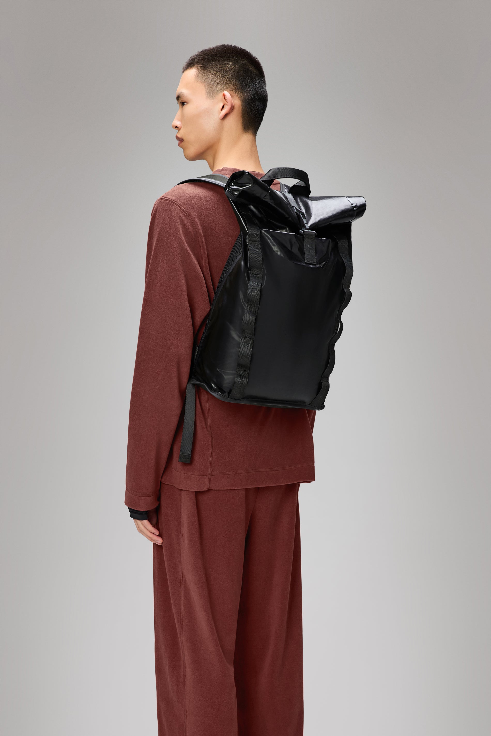 RAINS Sibu Rolltop Rucksack Black Backpack