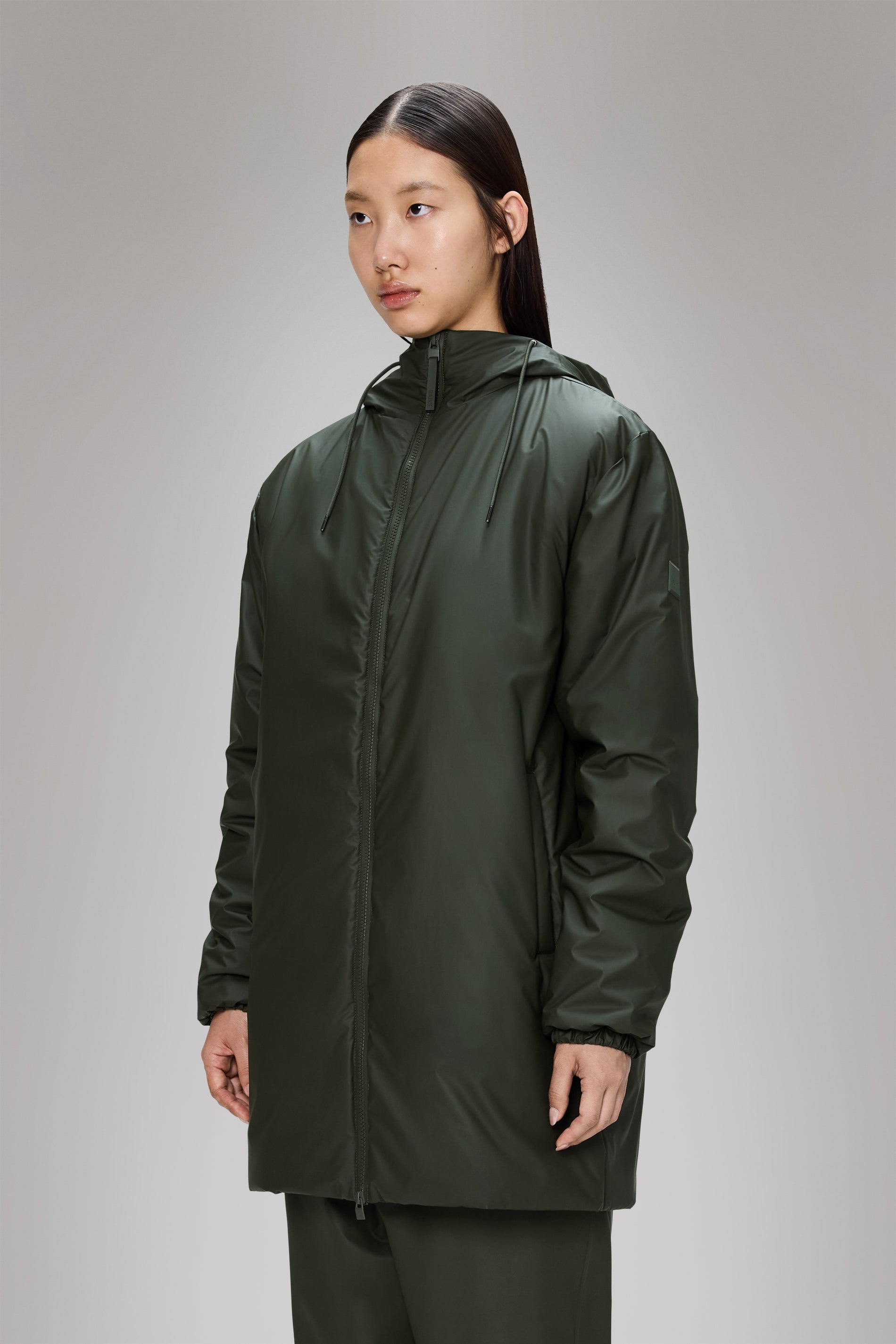 RAINS Lohja Long Insulated Jacket Green Jacket