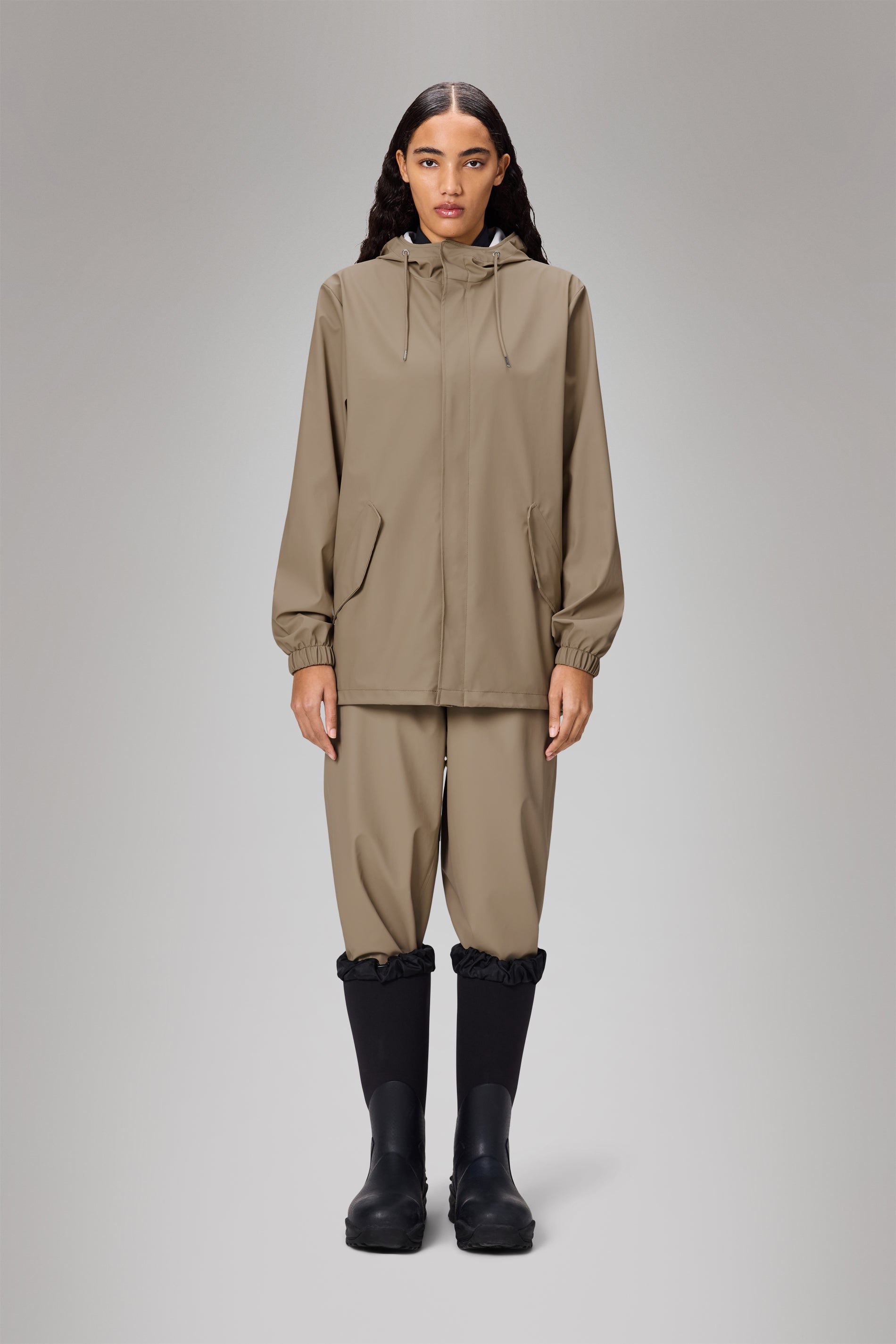 RAINS Fishtail Jacket Beige Jacket