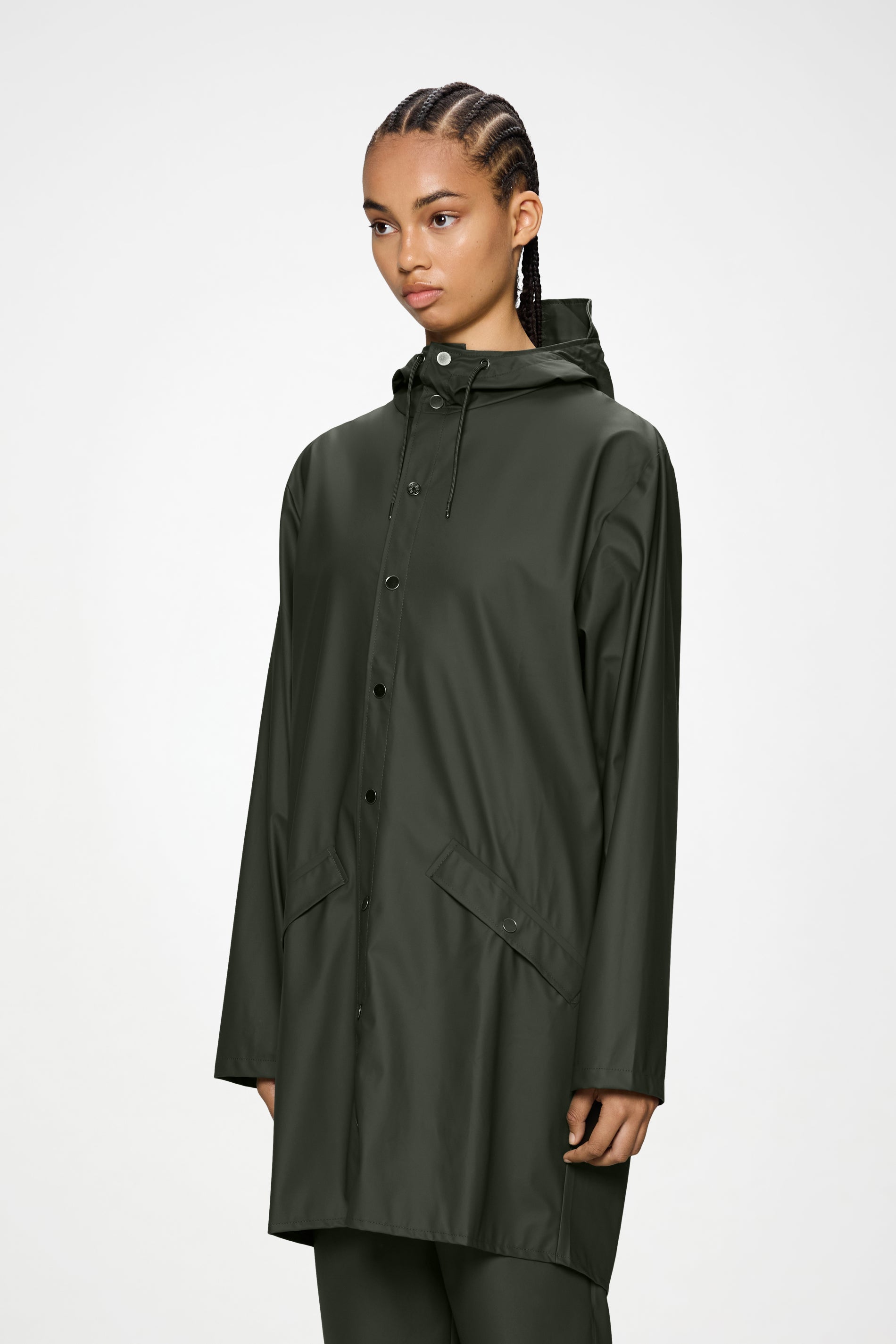RAINS Long Jacket Green Jacket
