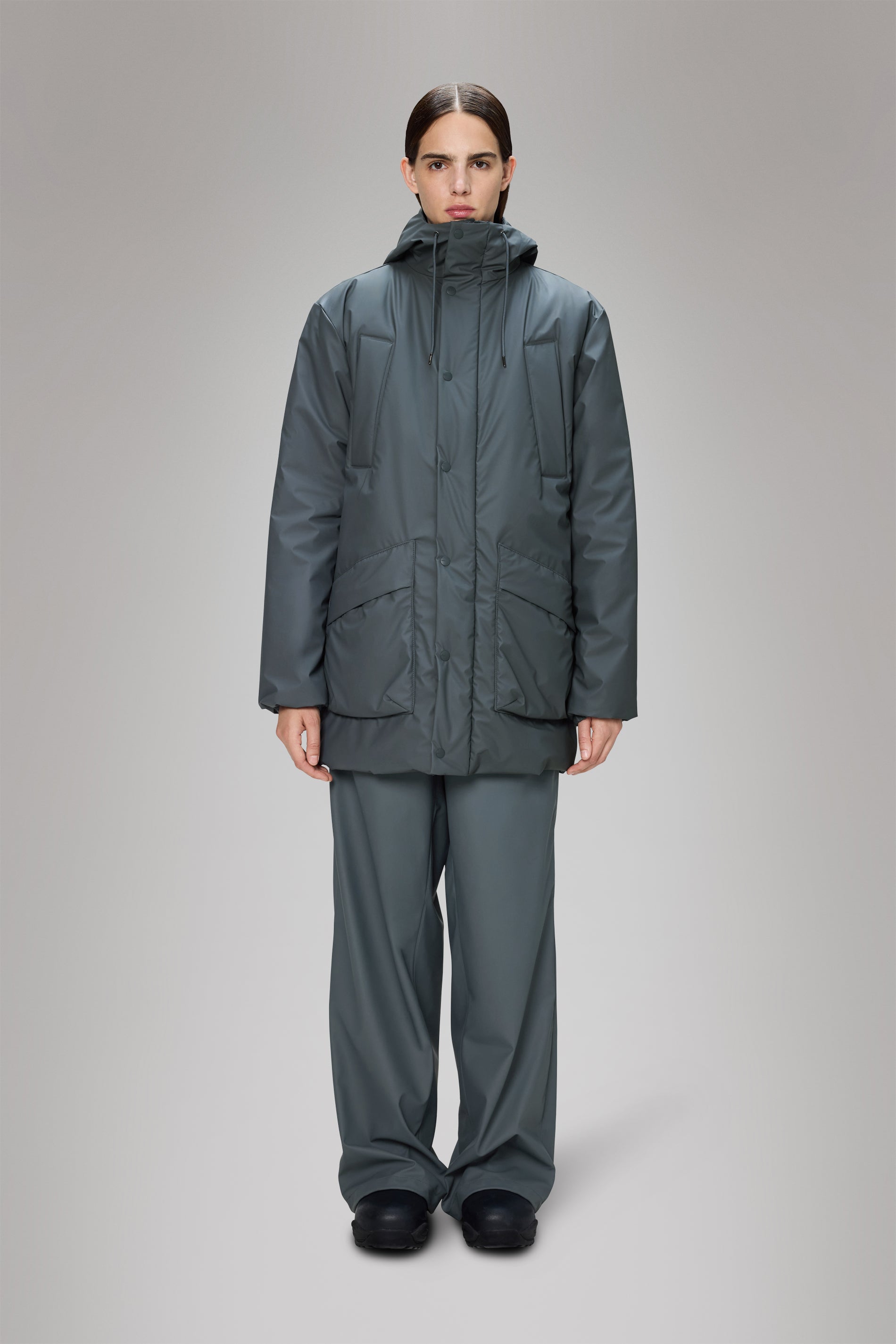 RAINS Lohja Long Insulated Cargo Jacket Lagoon Jacket