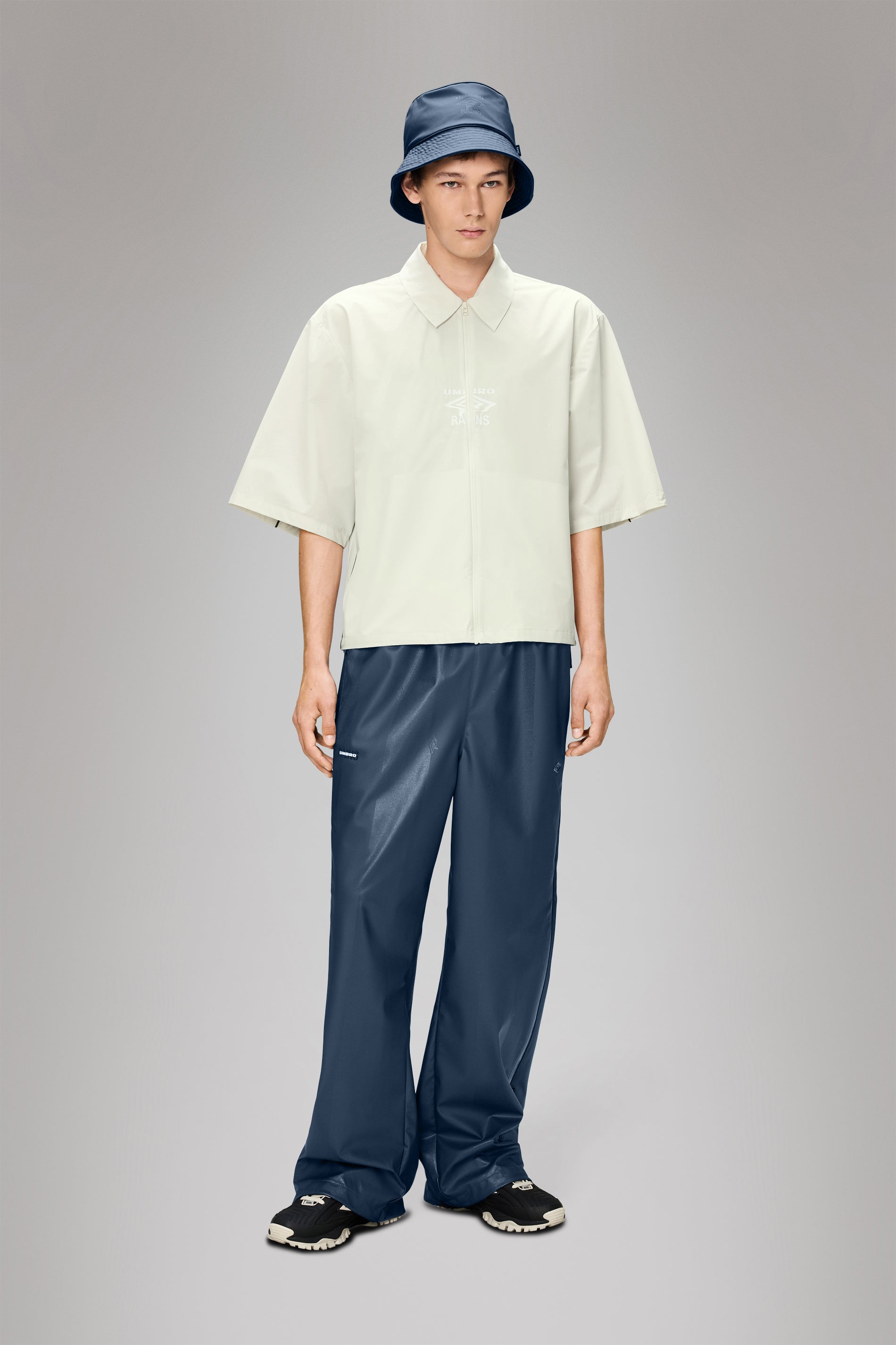 RAINS Rains x Umbro Drill Overshirt Vintage White Short Sleeve