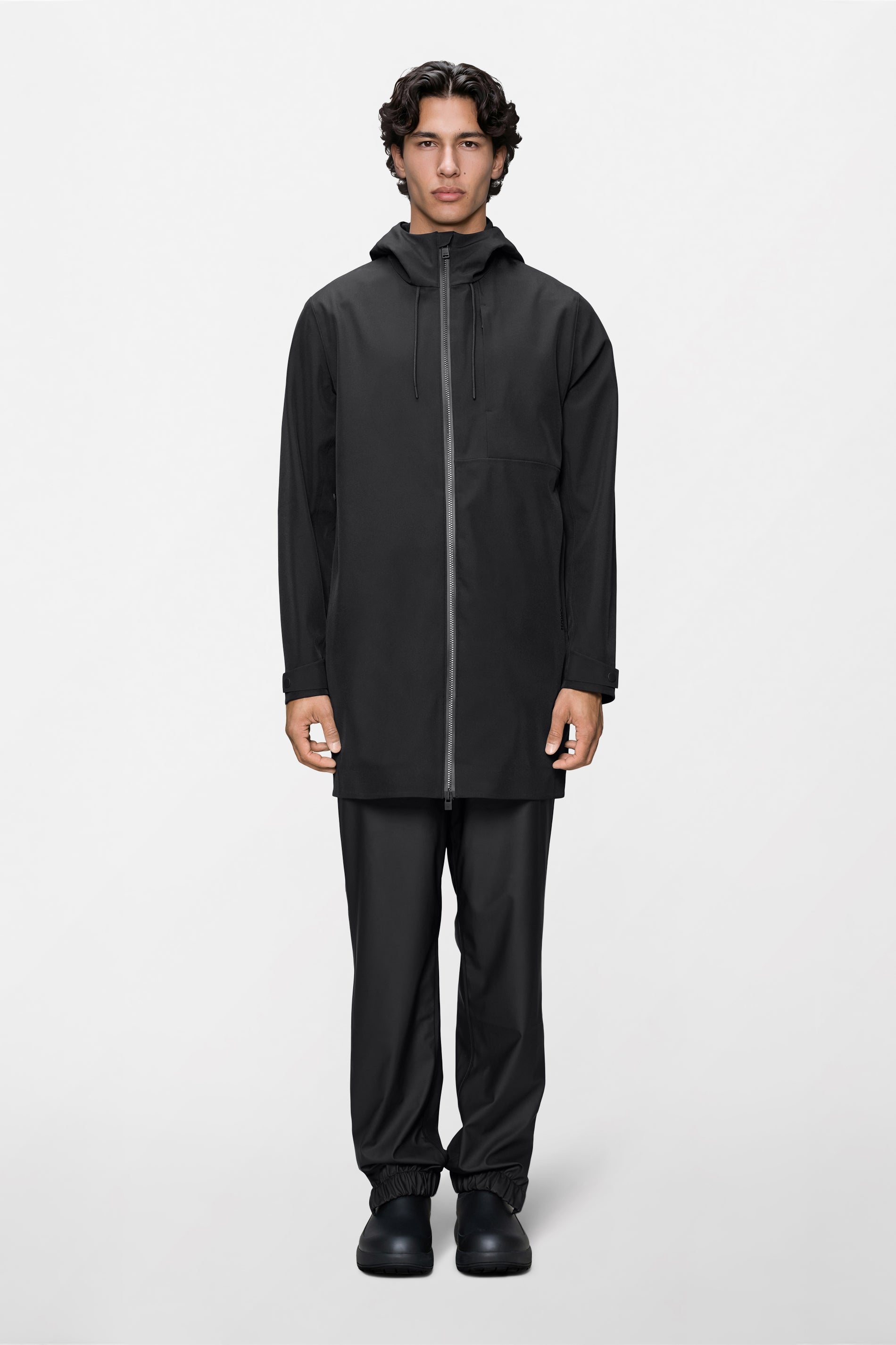 RAINS Suva Softshell Long Jacket Black Jacket
