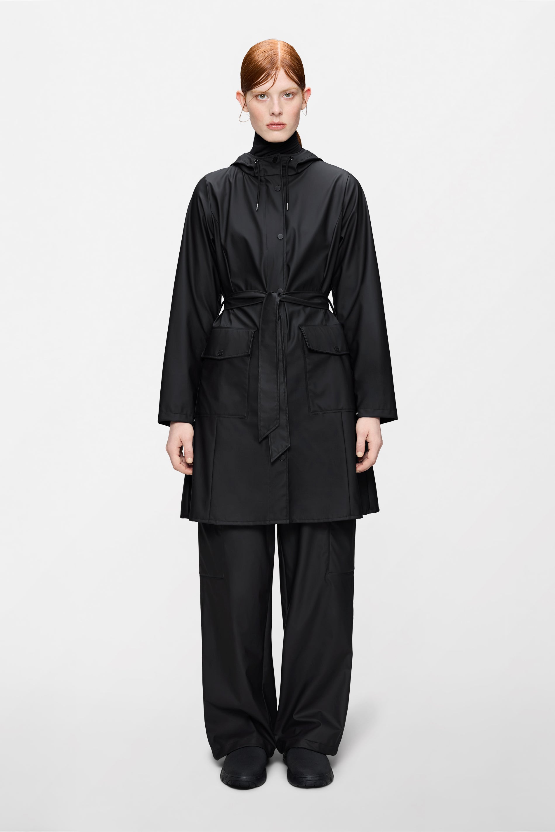 RAINS Curve Long Jacket
Black Jacket