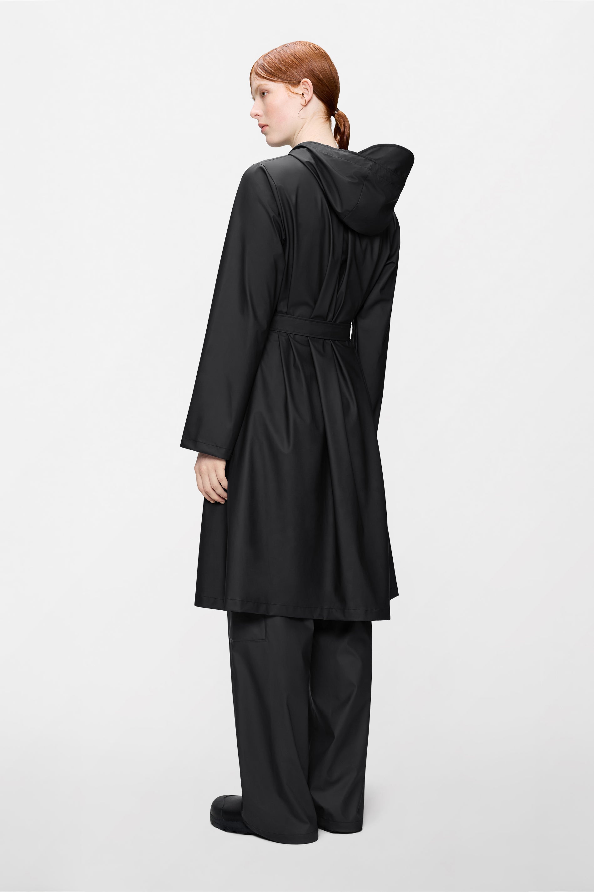 RAINS A-Line Longer W Jacket Black Jacket