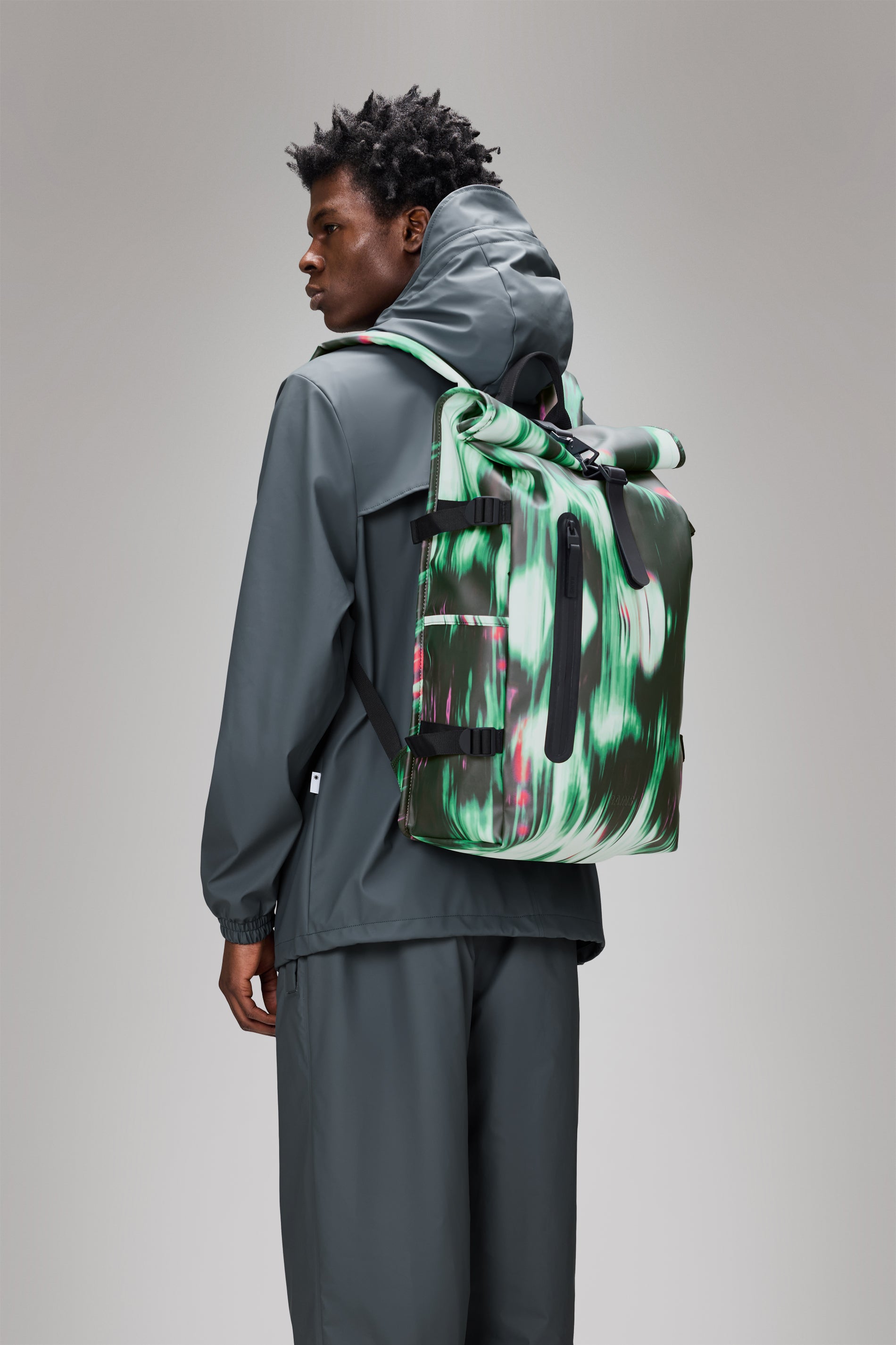 Rains Rolltop Rucksack Large Blur 28L H63 x D14 x W32 cm Backpack