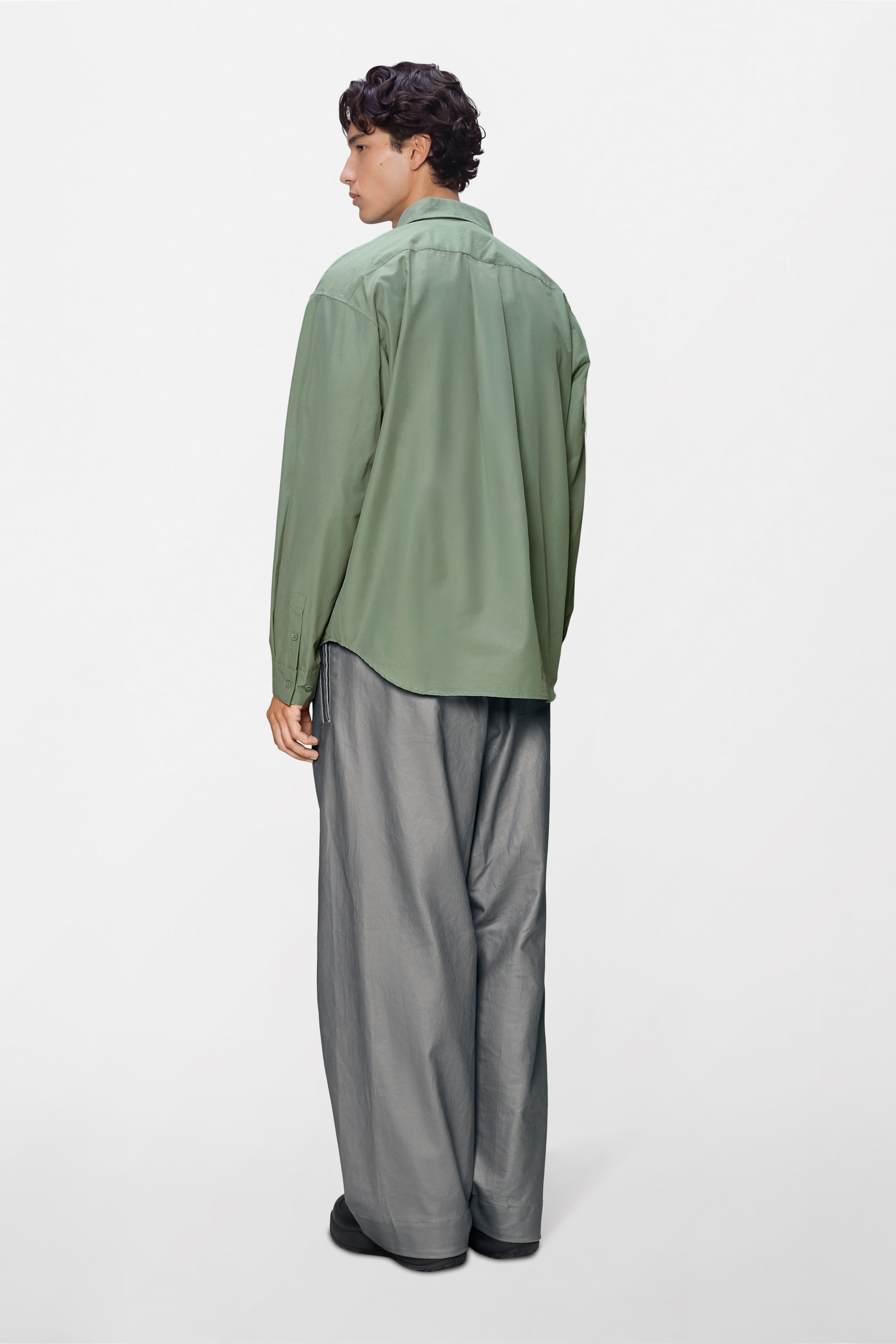 RAINS Light Woven Long Sleeve Shirt Sage Long Sleeve