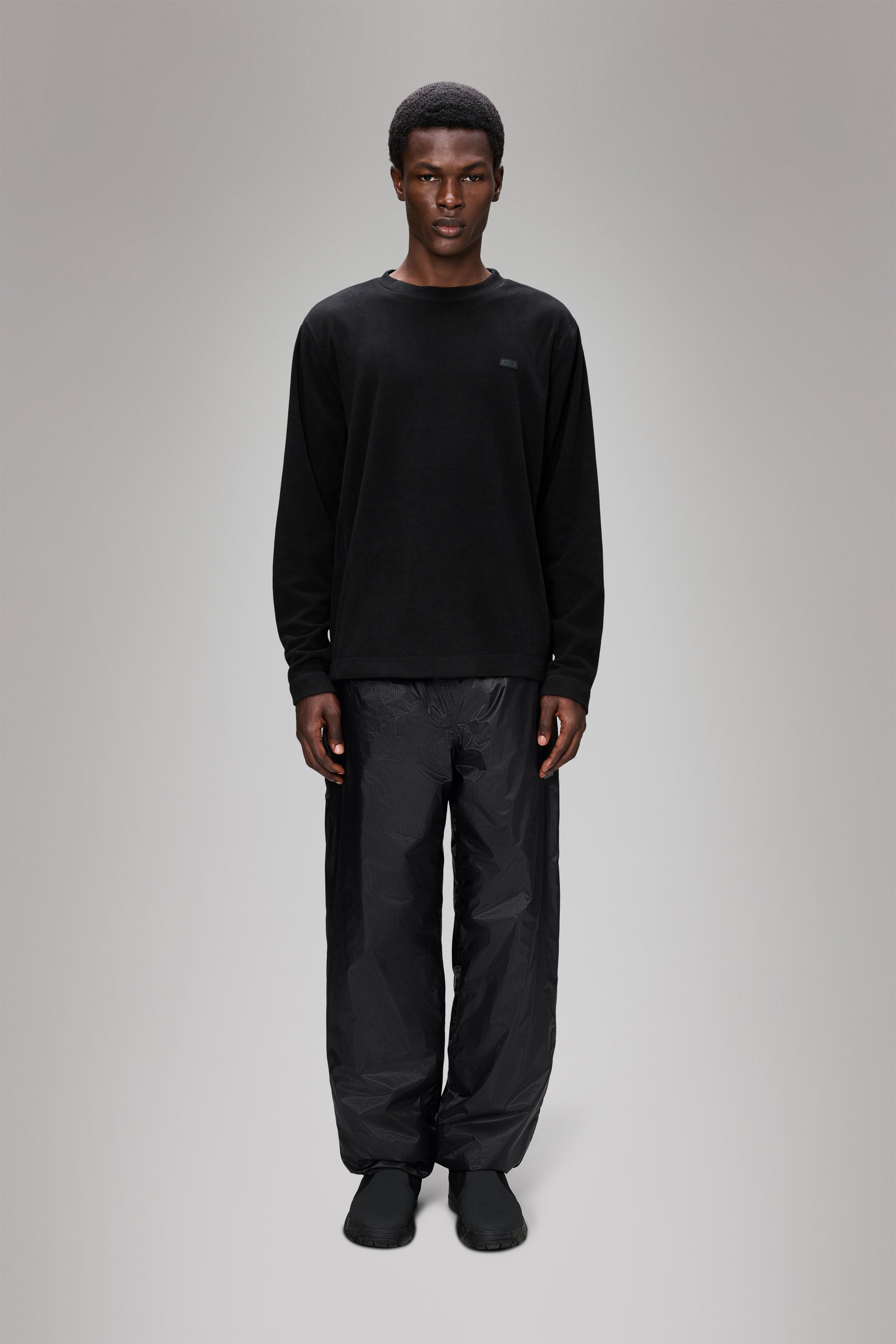 RAINS Addis Fleece Crewneck Black Crew Neck