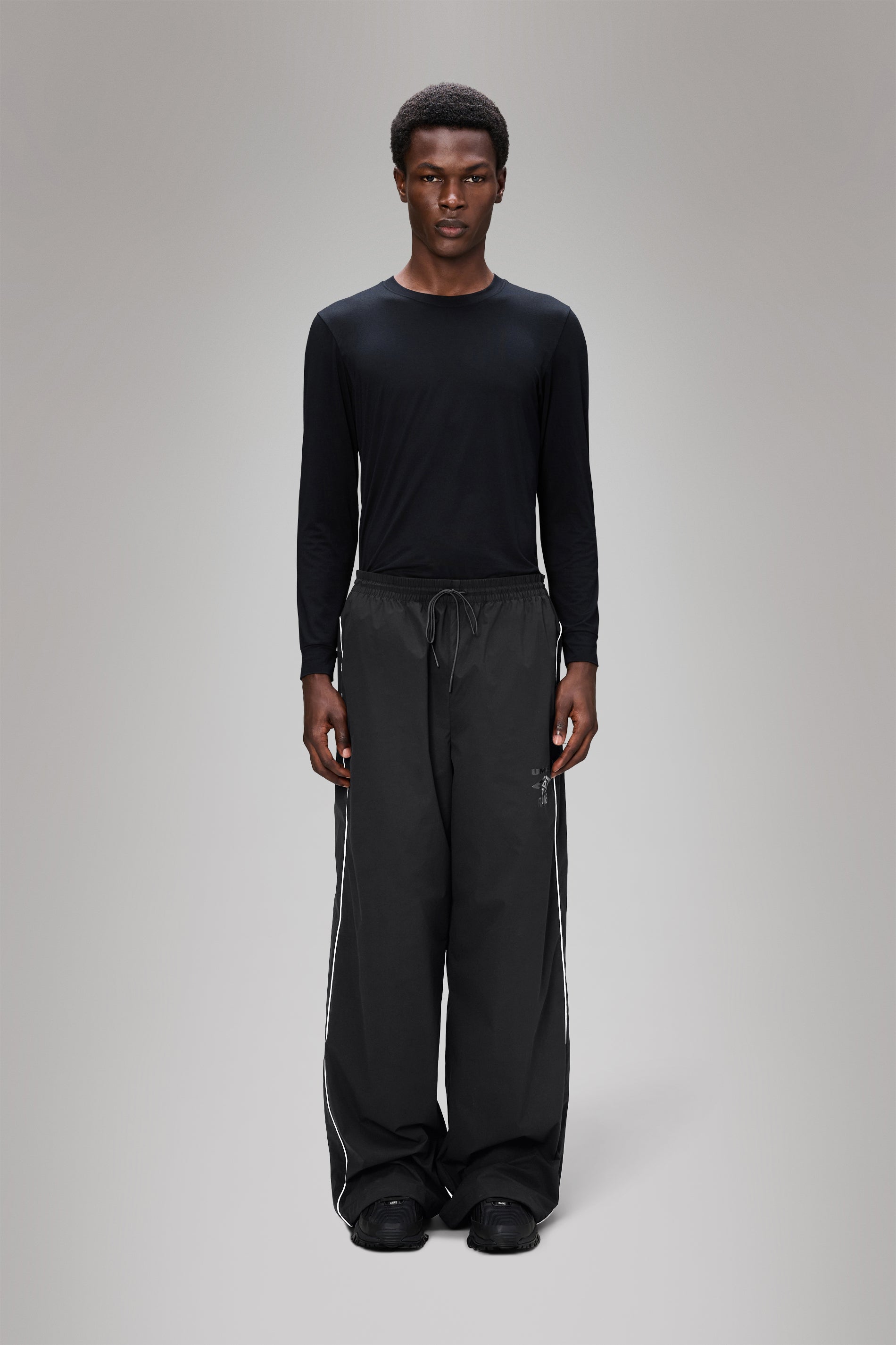 RAINS Rains x Umbro Drill Pants Wide Black Pants