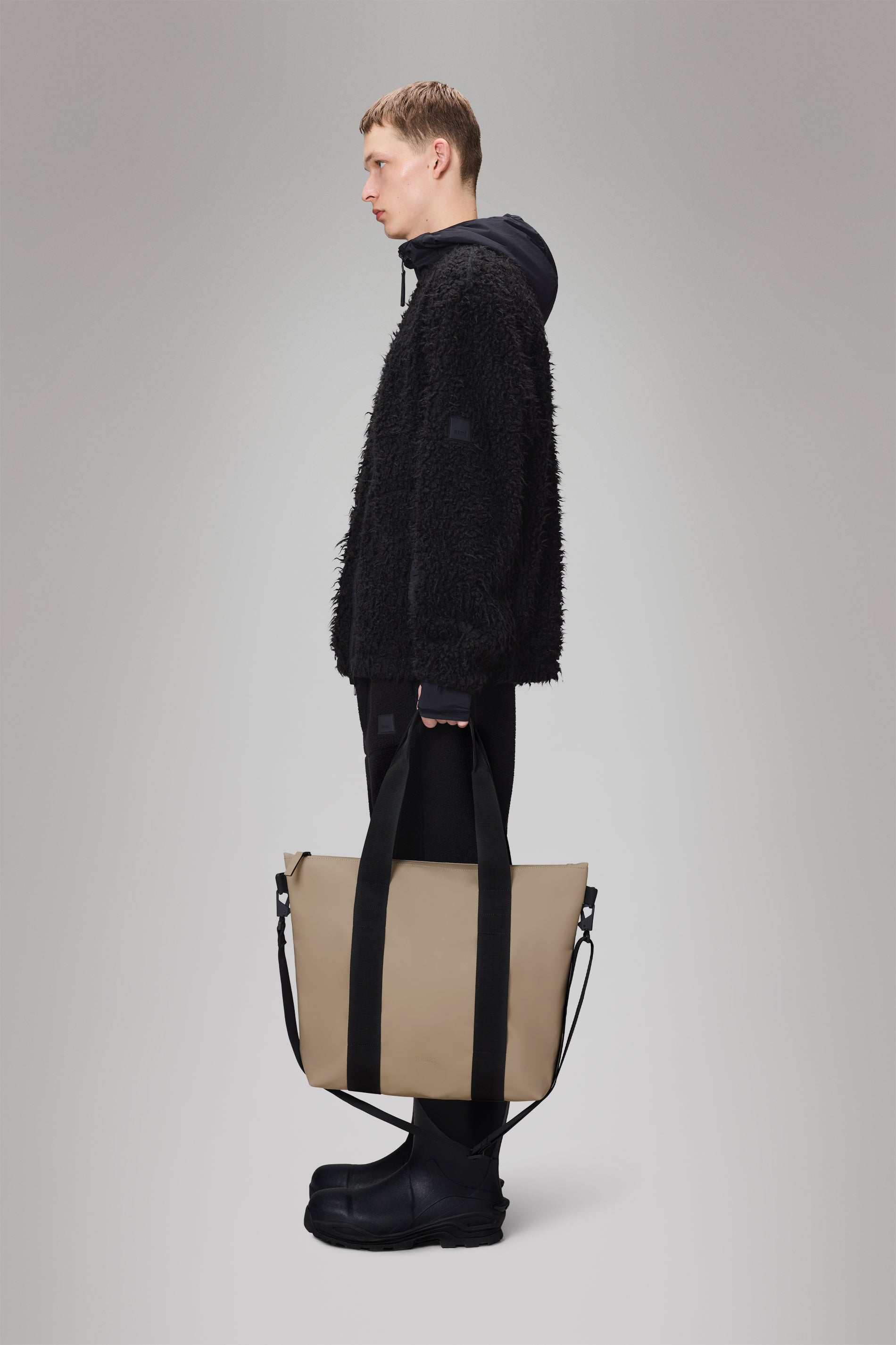 Rains Tote Bag Mini Beige 18.50L H36 x D13 x W40 cm Tote