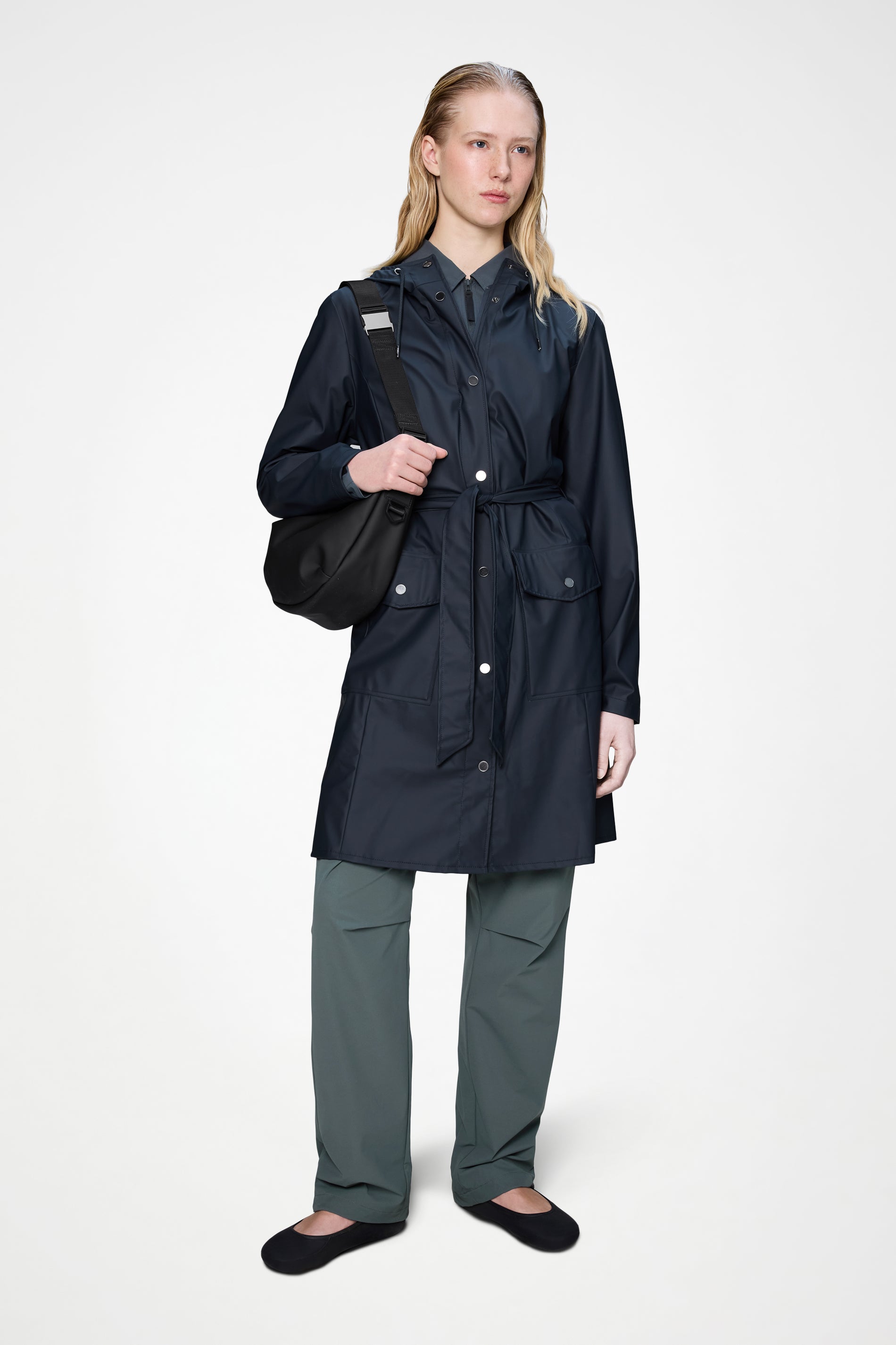 RAINS Curve Long Jacket
Navy Jacket