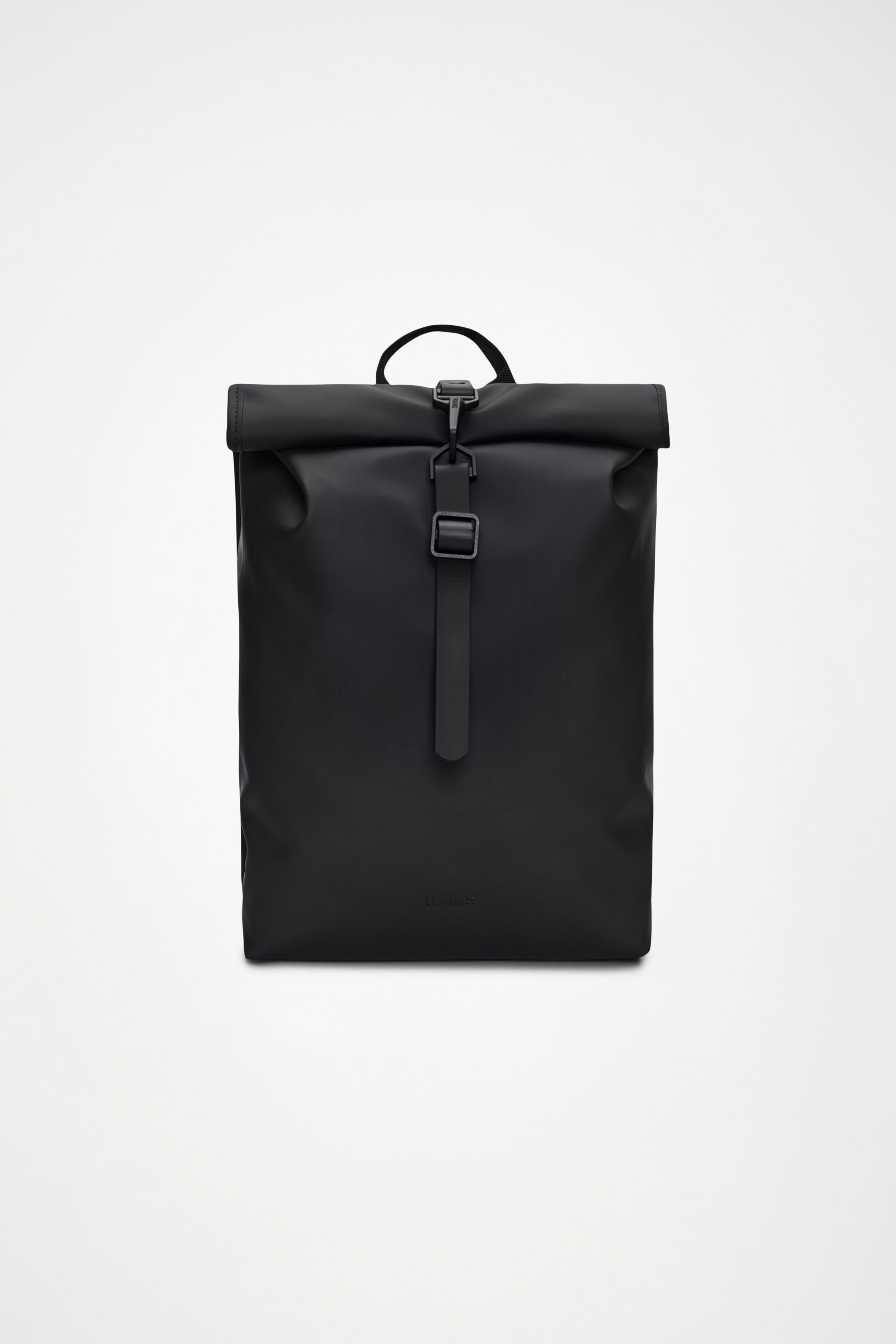 RAINS Rolltop Rucksack Mini Black 13L H50 x D10 x W27 cm Backpack