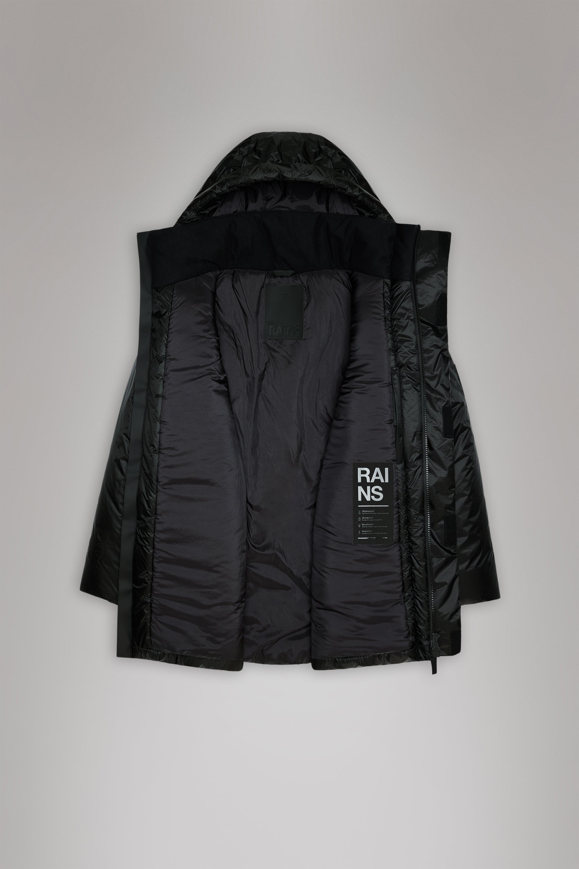 RAINS Torna Insulated Long Jacket Navy Jacket