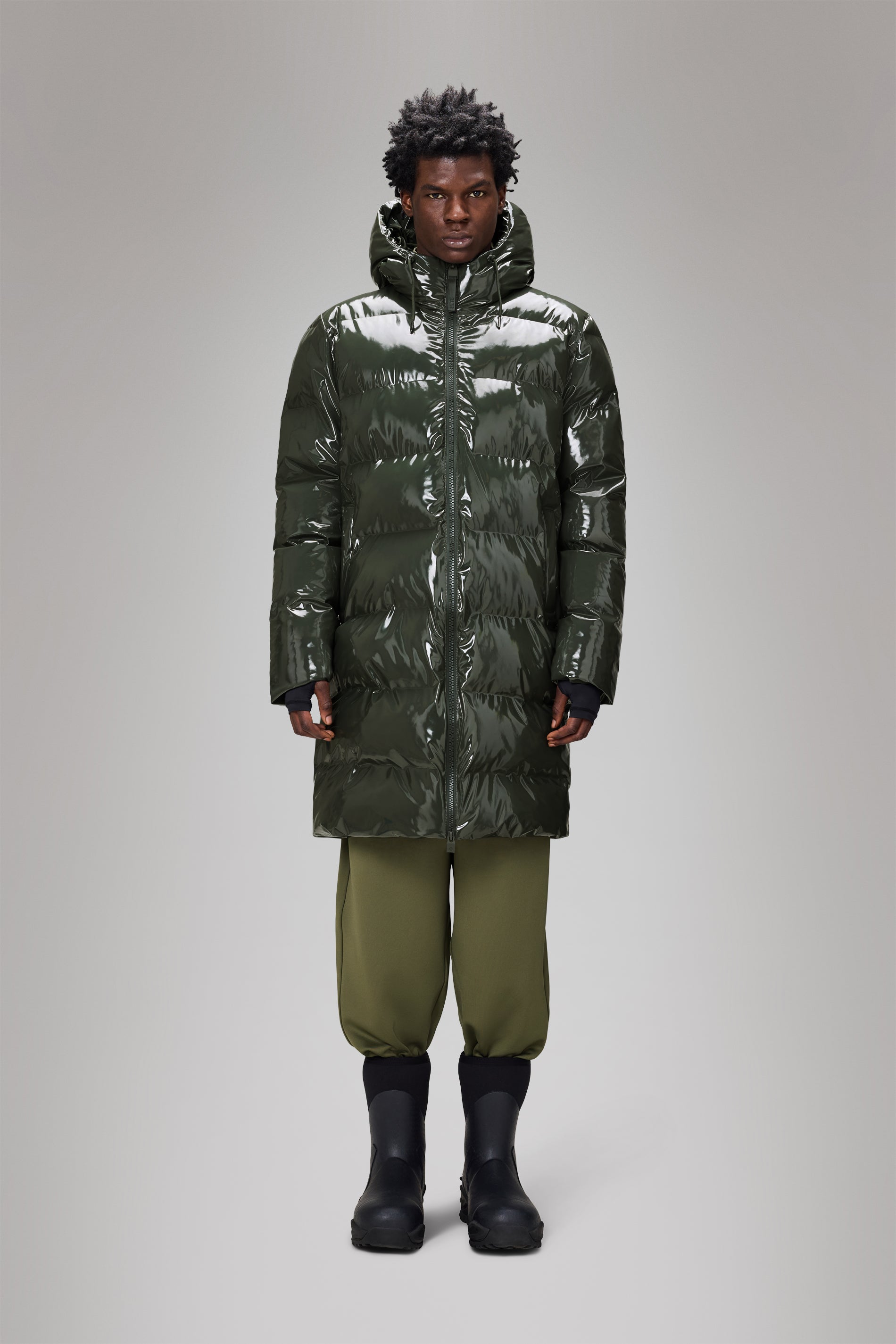 RAINS Alta Longer Puffer Jacket Swamp Jacket