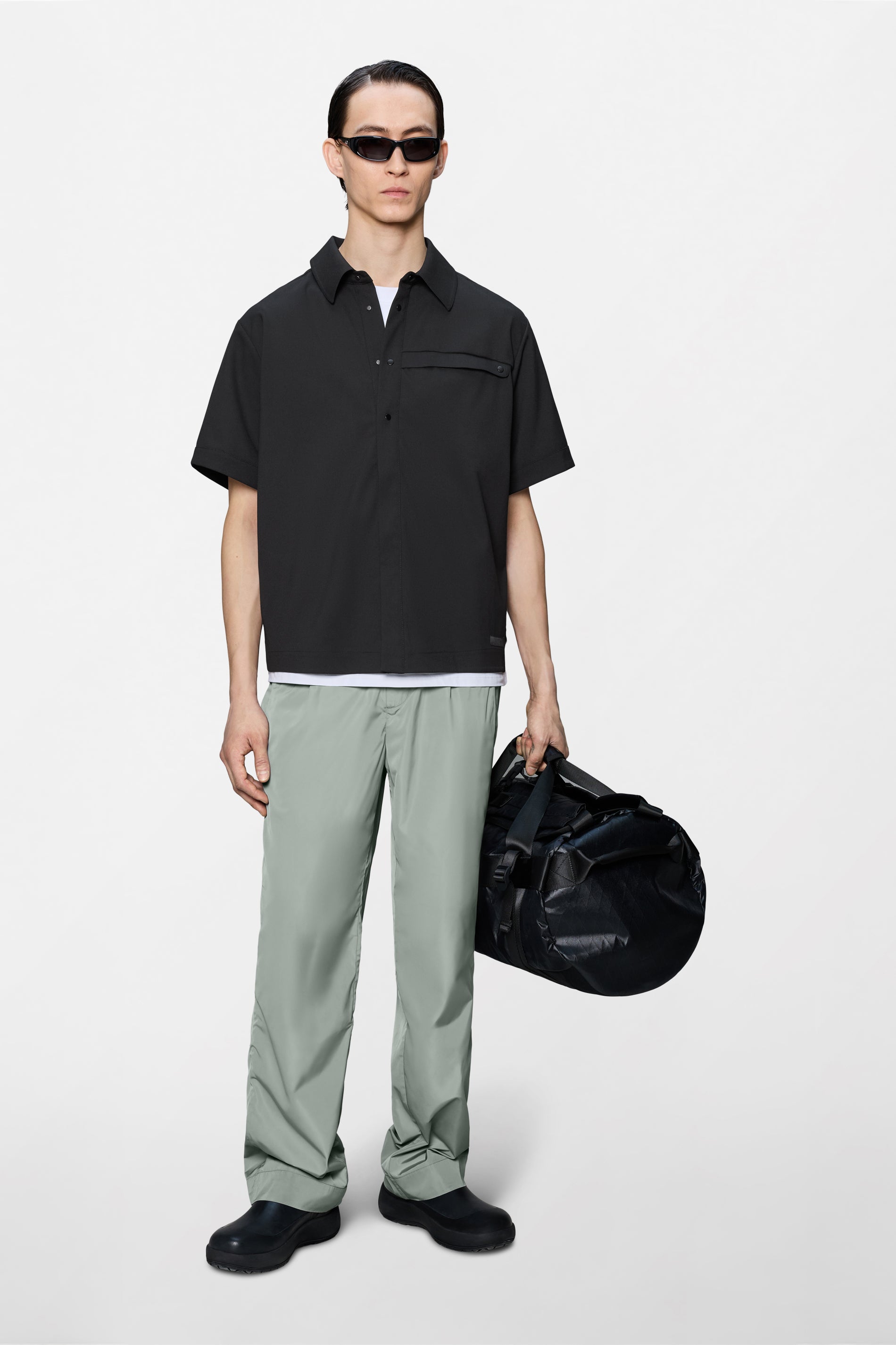 RAINS Day Shirt Black Short Sleeve