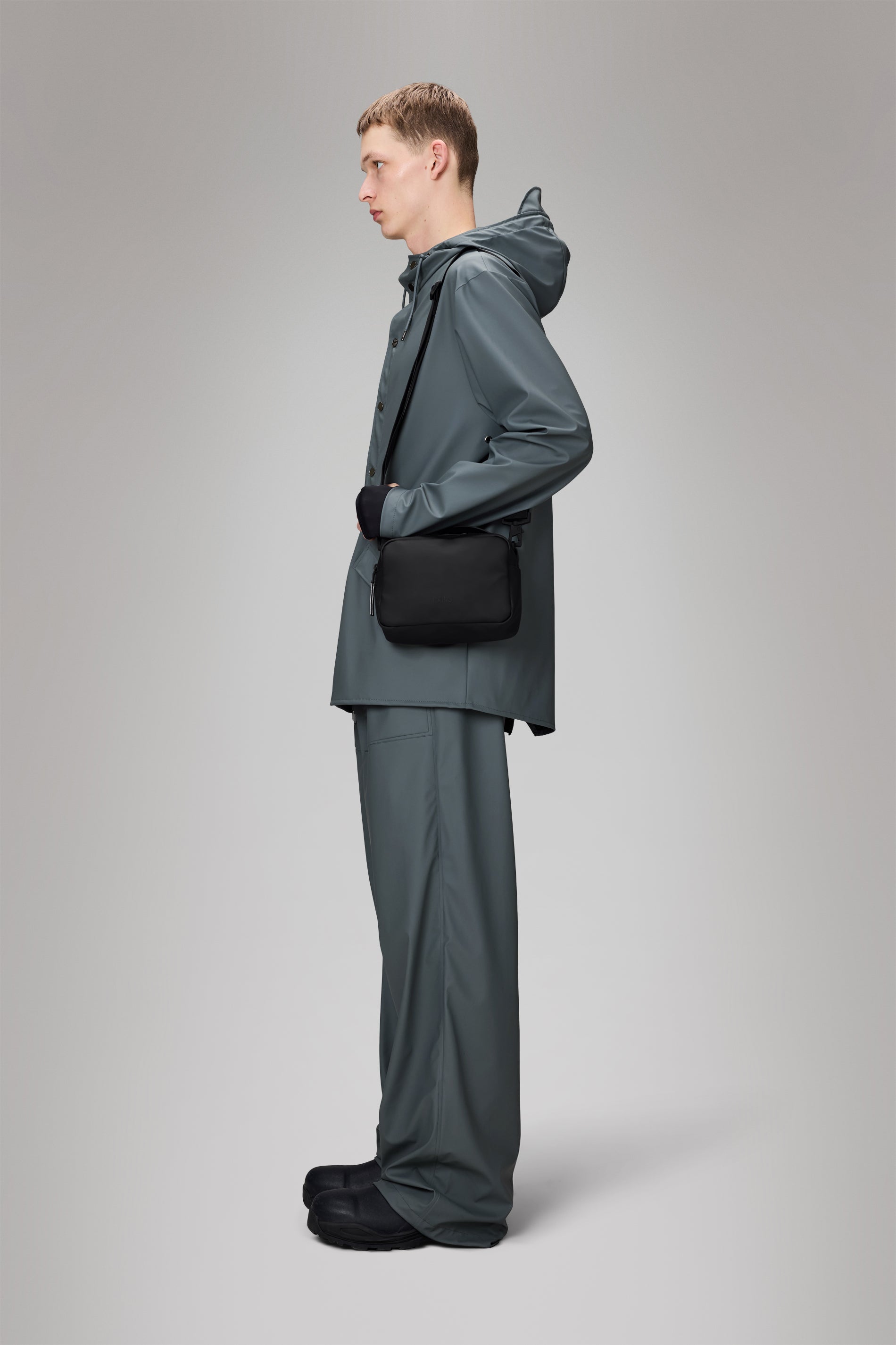 RAINS Box Bag Black Crossbody