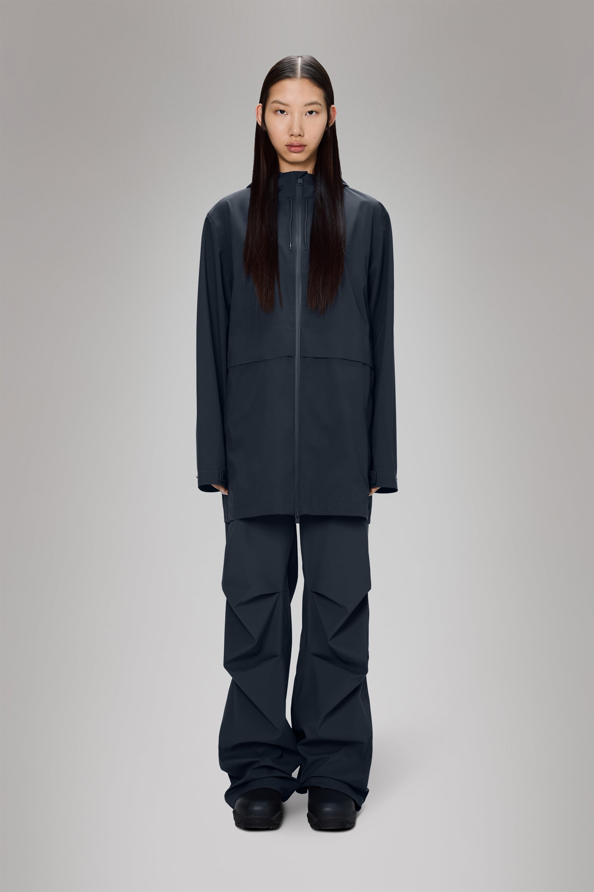 RAINS Suva Hardshell Long Jacket Navy Jacket