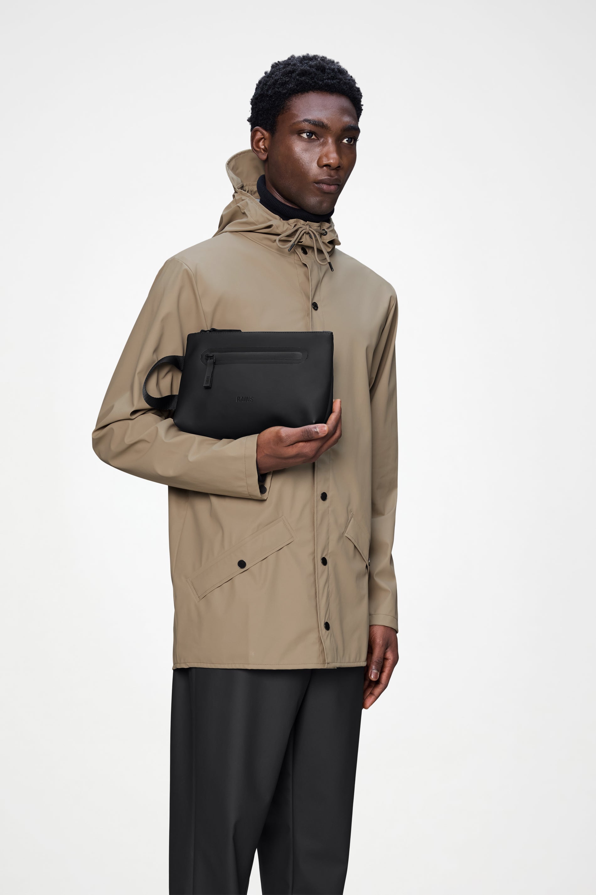 RAINS 2 Zip Cosmetic Bag Large Black 3.50L H17 x D8 x W25 cm Wash Bag