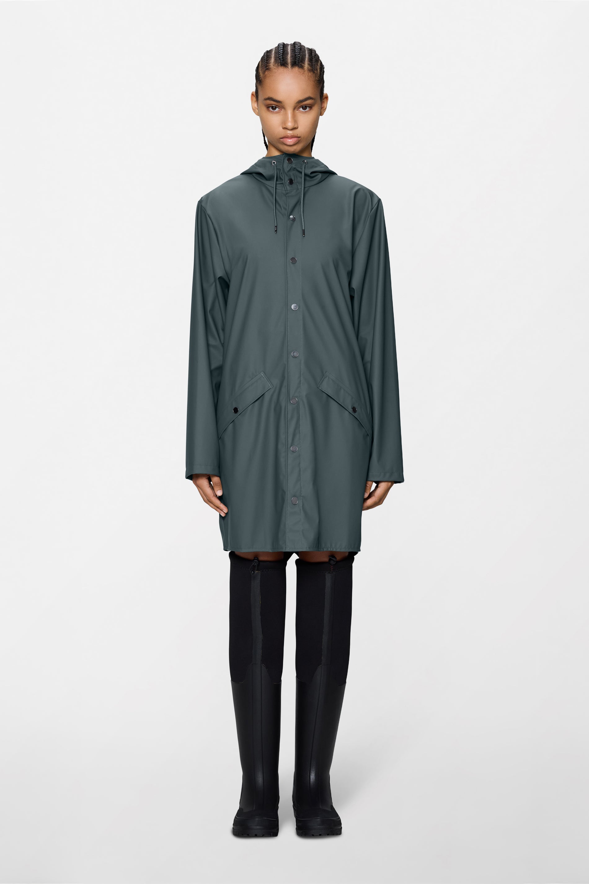 RAINS Long Jacket Dark Grey Jacket
