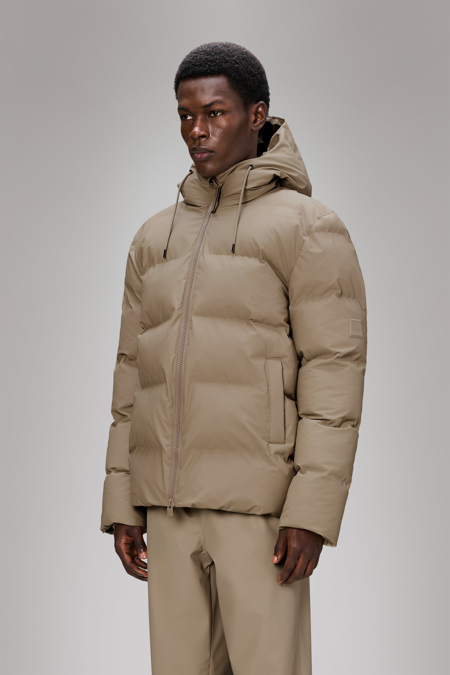 Rains Alta Puffer Jacket Beige Jacket