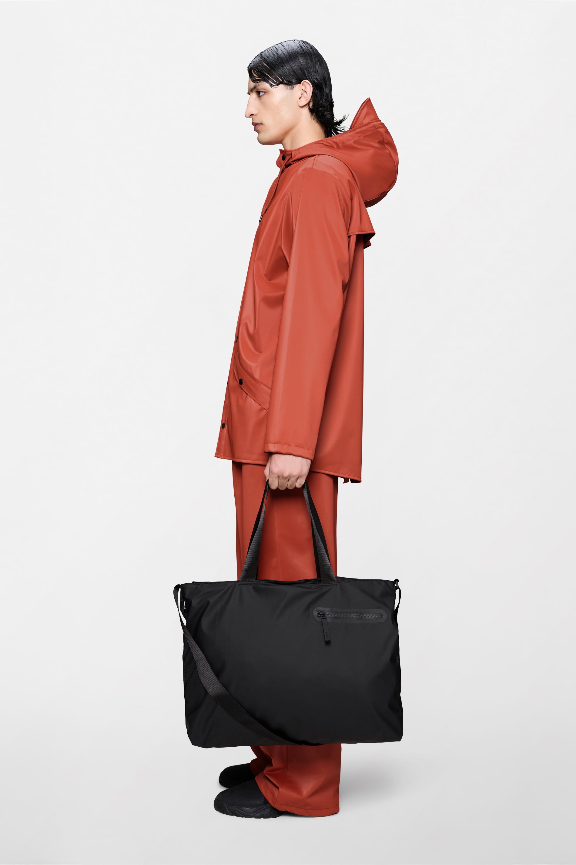 RAINS Dash Messenger Tote Bag Black Tote