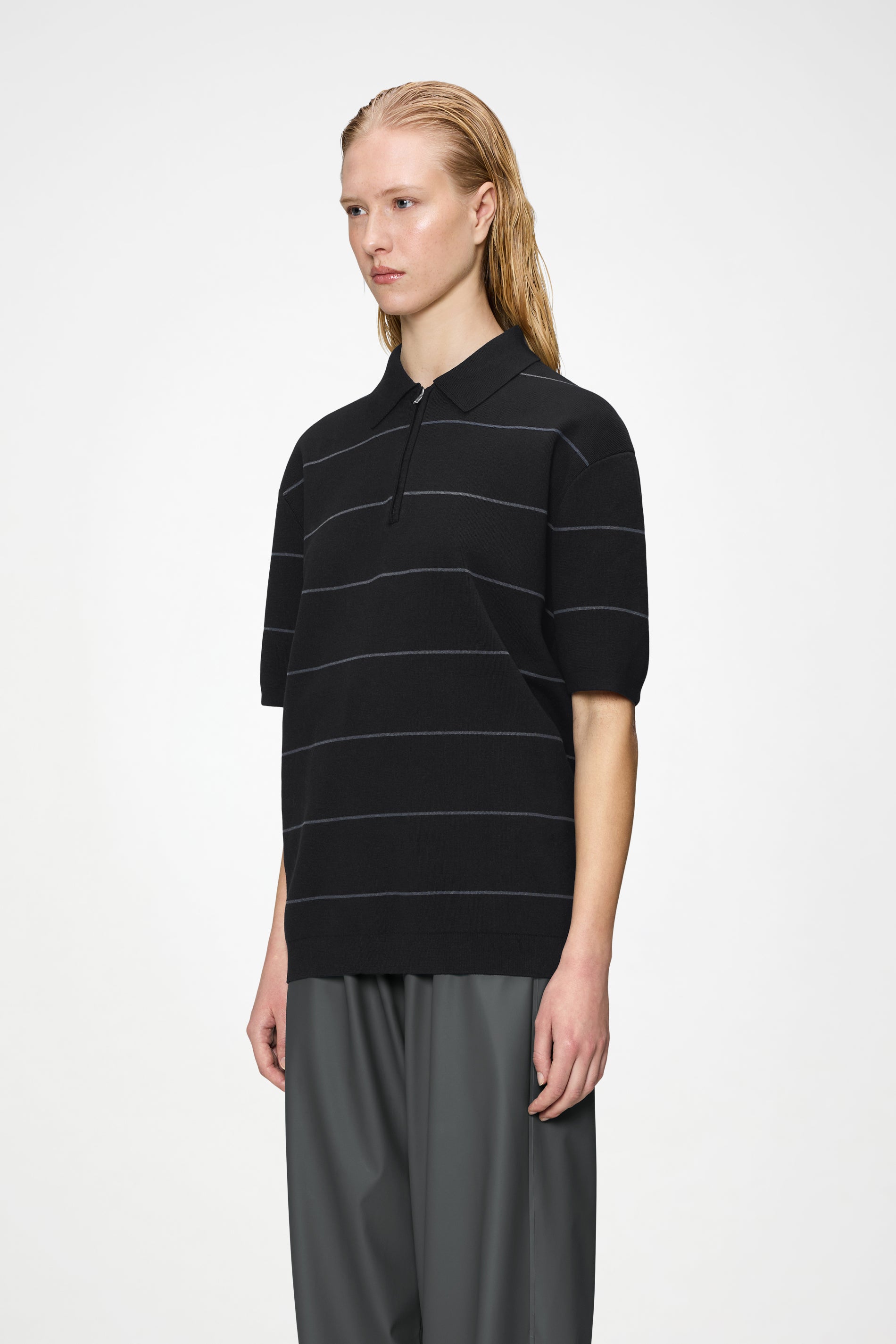 Striped Knit Polo