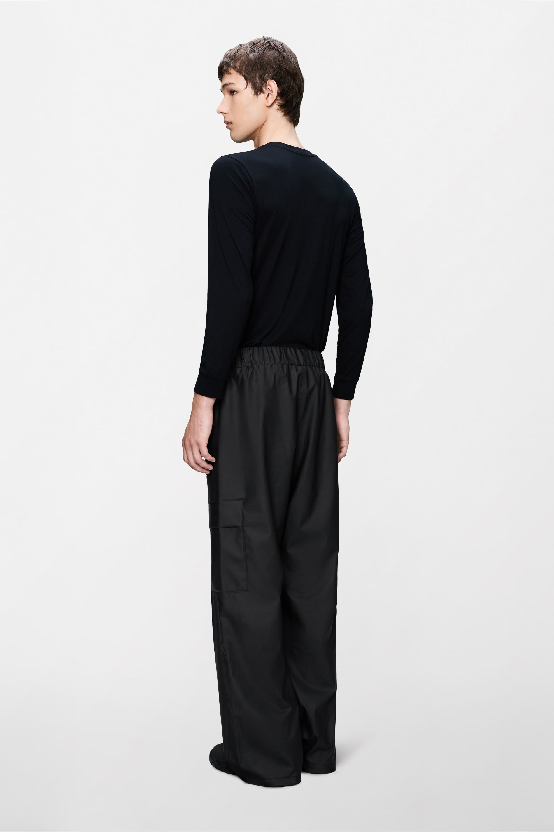 RAINS Cargo Rain Pants Wide Black Pants