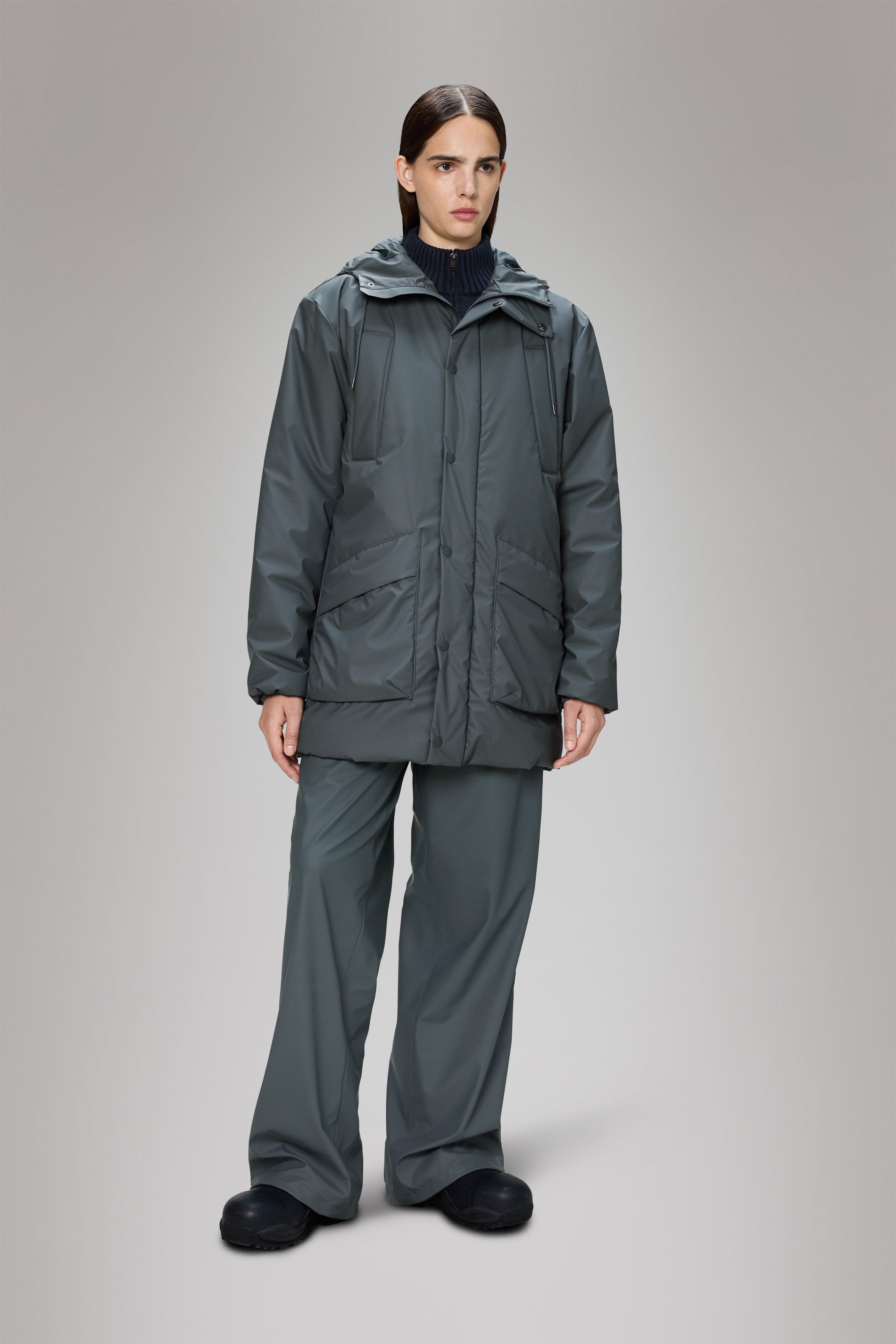 RAINS Lohja Long Insulated Cargo Jacket Lagoon Jacket