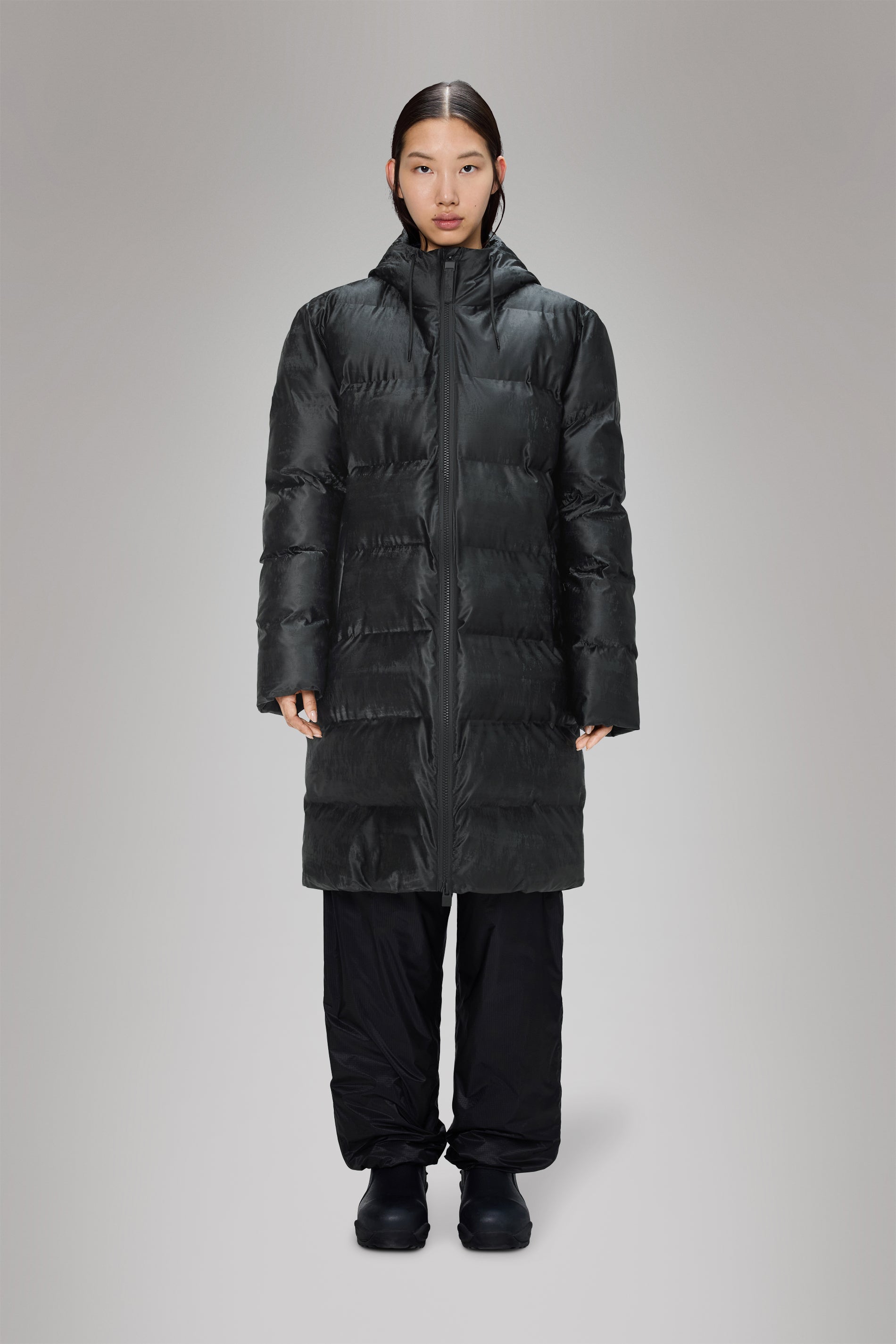 Rains® Alta Longer Puffer Jacket in Black for €399 | 2-Year