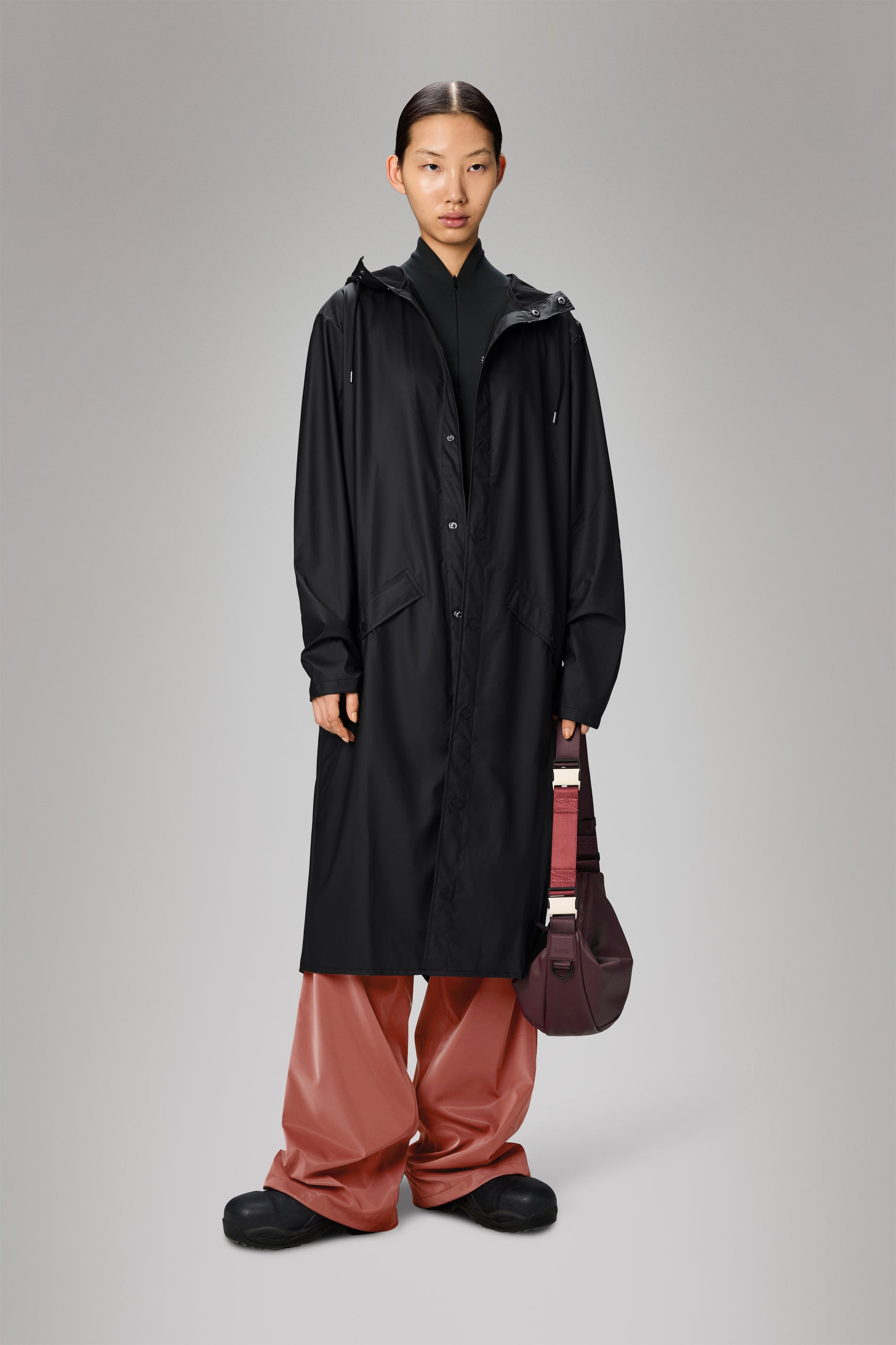 RAINS Longer Jacket Black Jacket