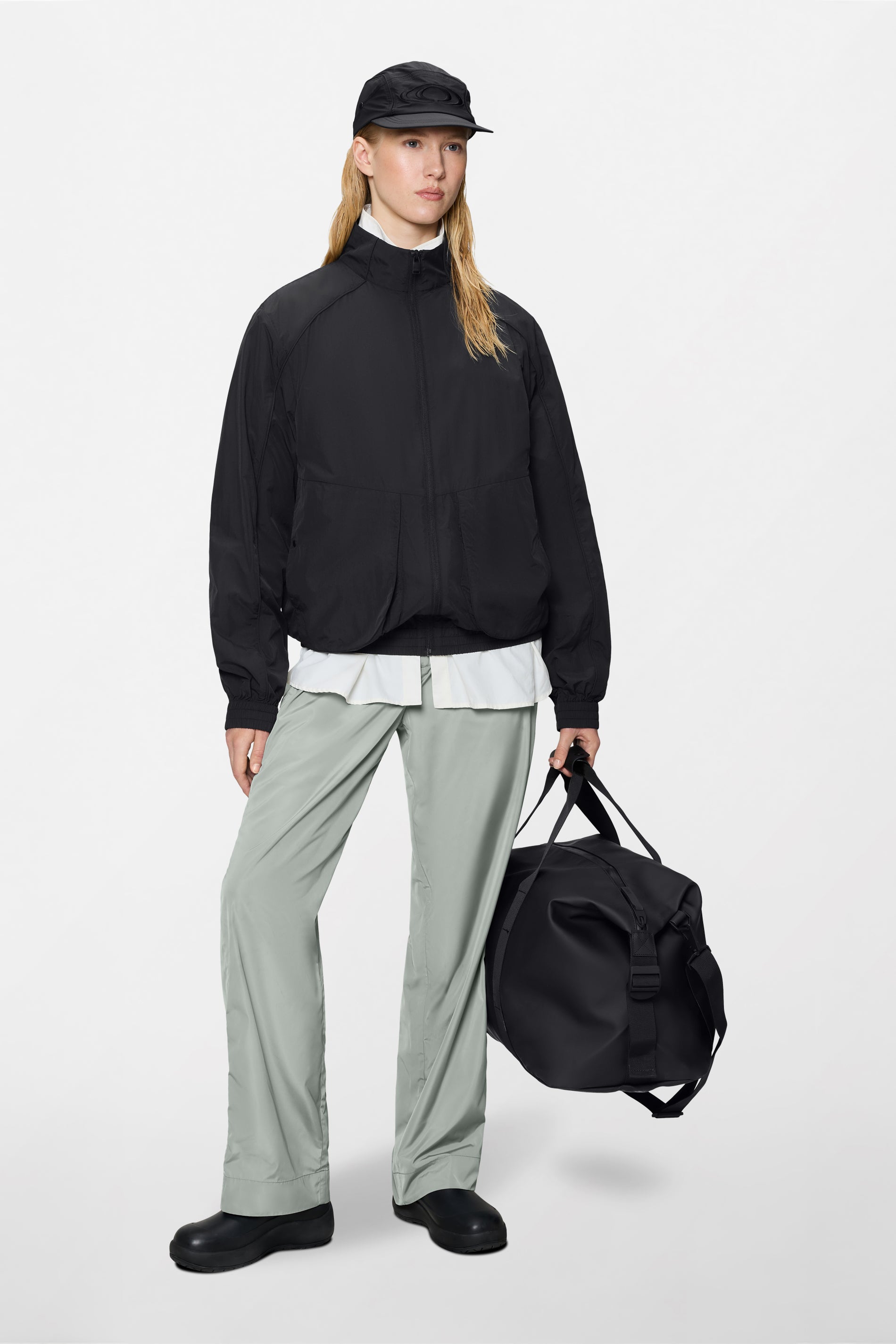 RAINS Cooldown Pocket Track Top Black Jacket