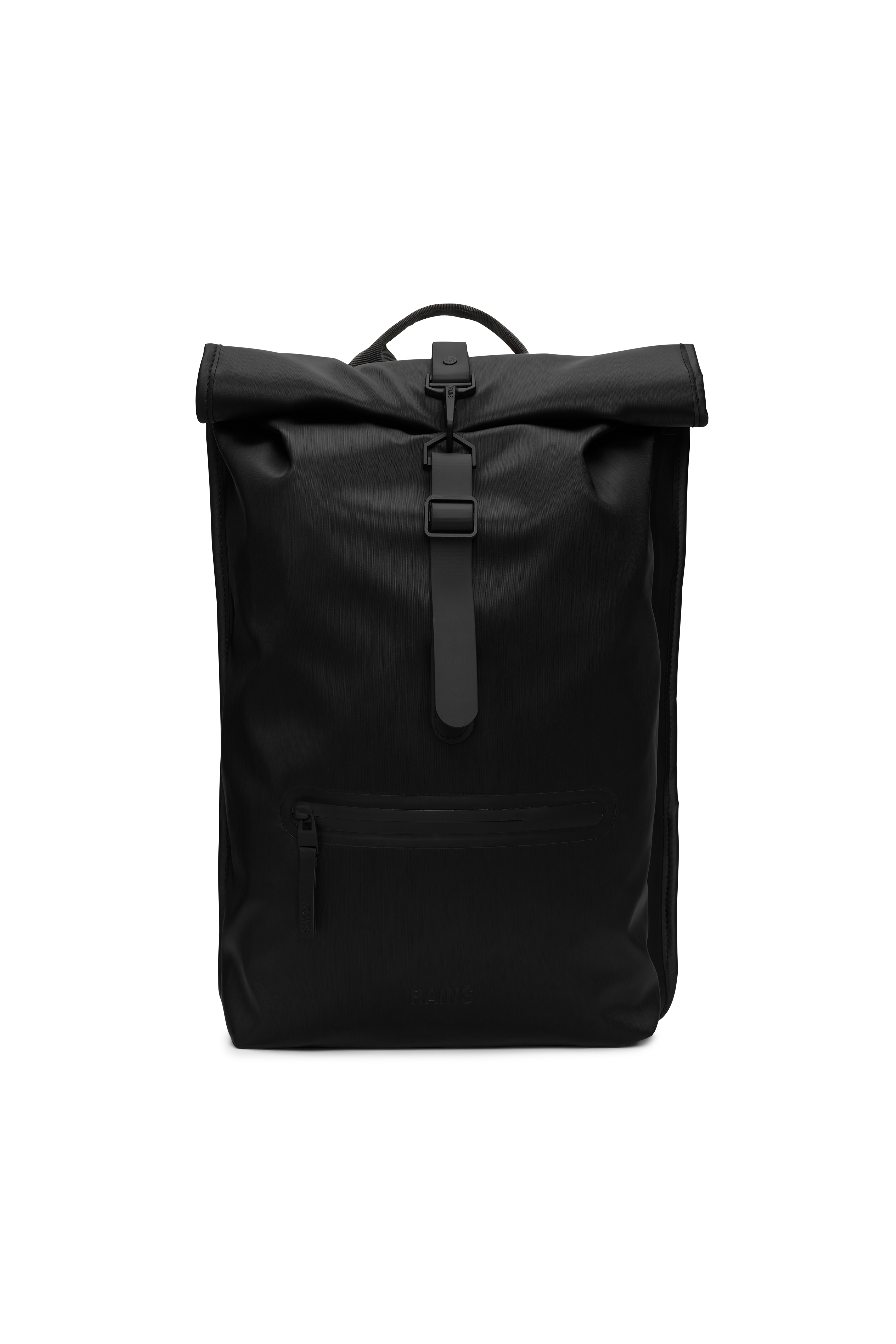 RAINS Rolltop Rucksack Black Grain Backpack