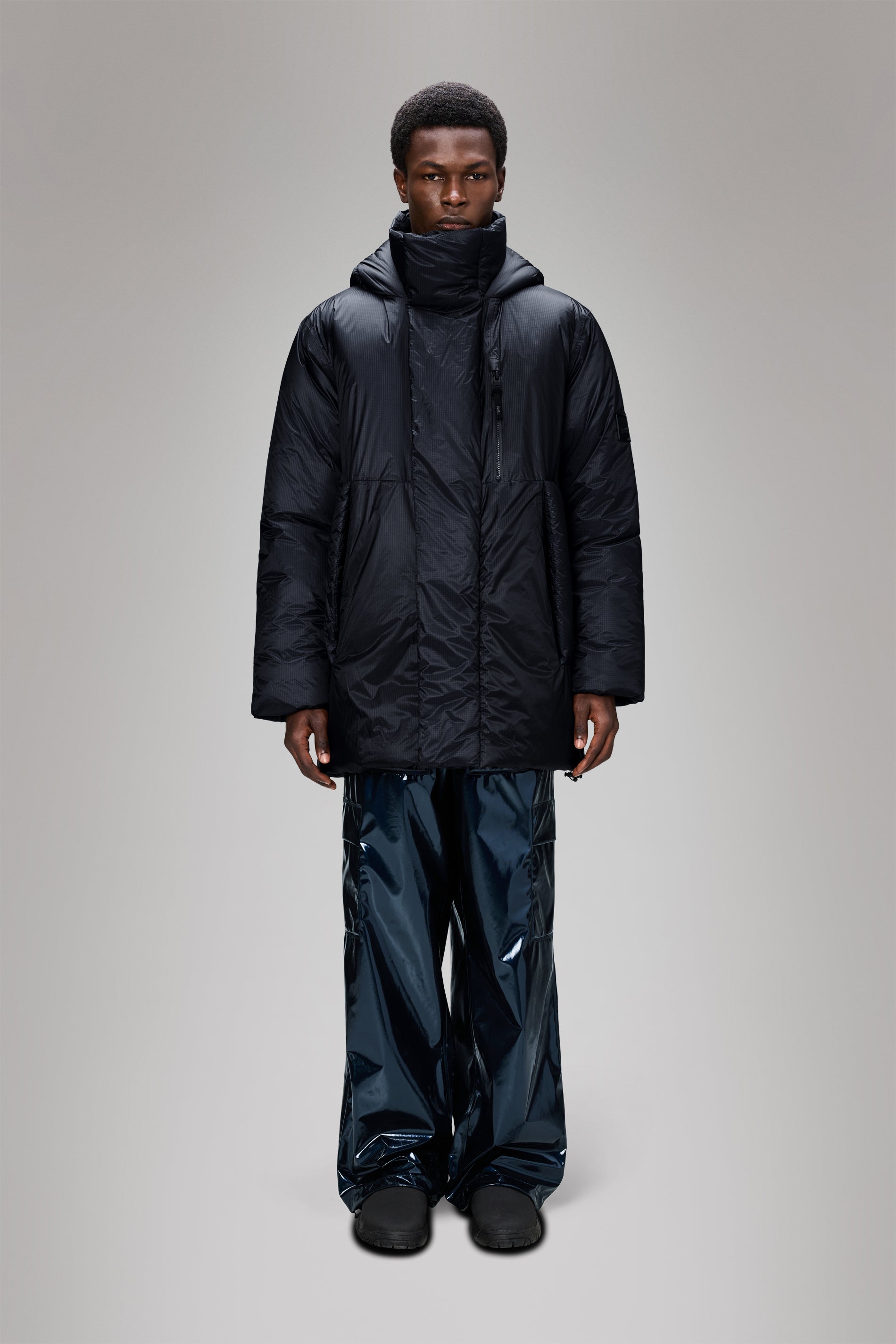 RAINS Torna Insulated Long Jacket Navy Jacket