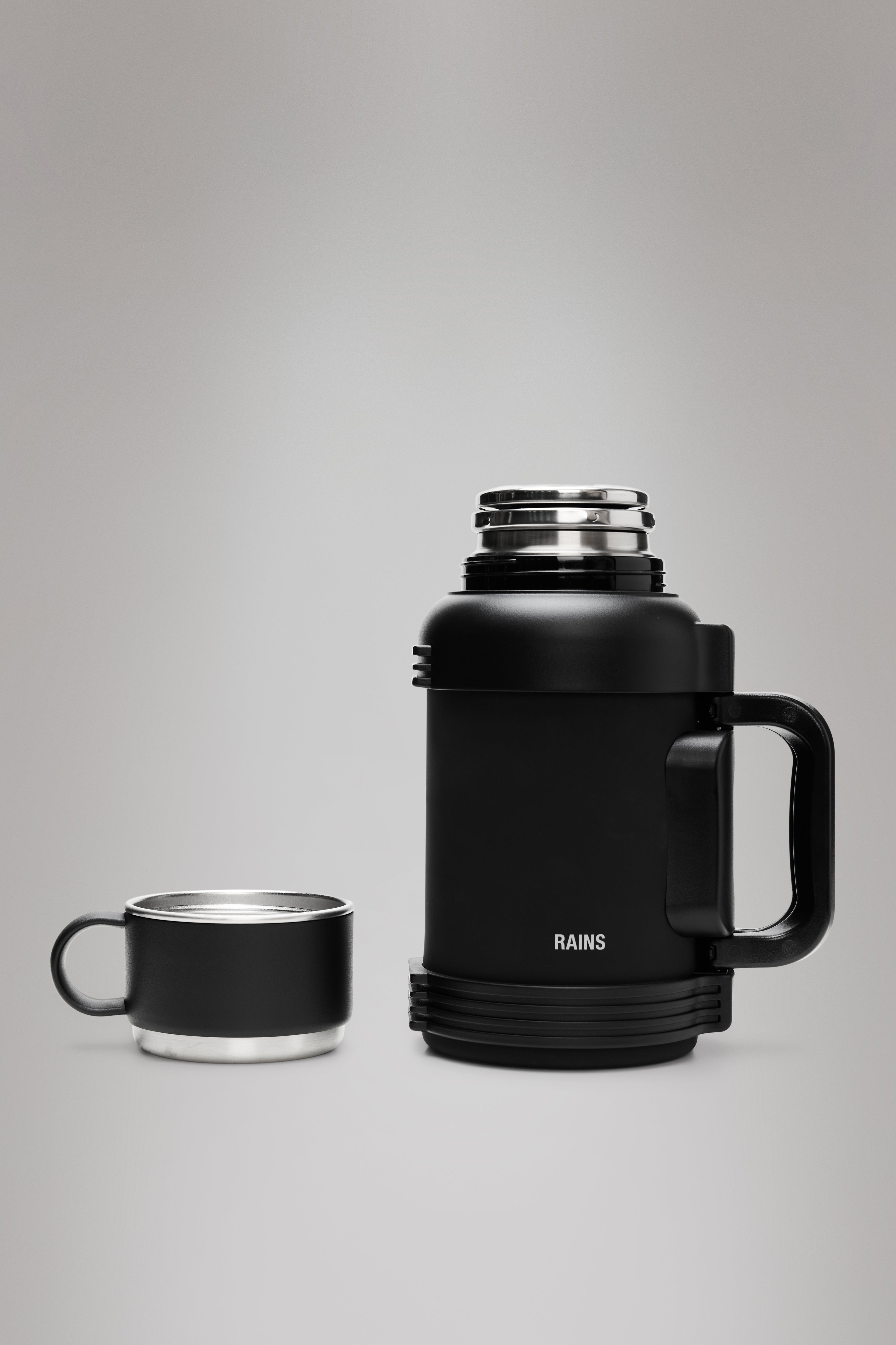 RAINS Stainless Steel Tumbler Vacuum Flask 1300ml Black Drink wear