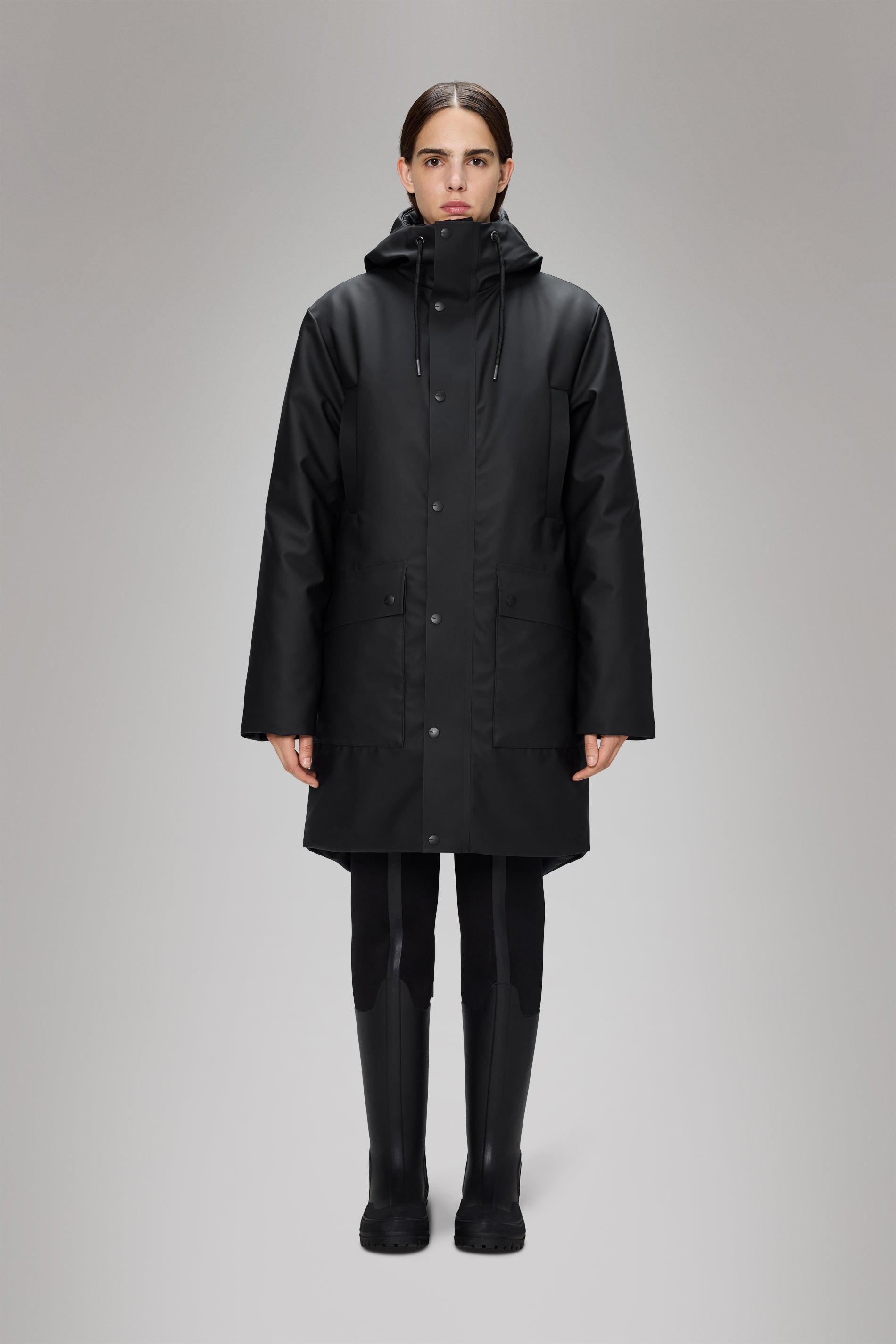 Rains Nome Long Parka Black Jacket