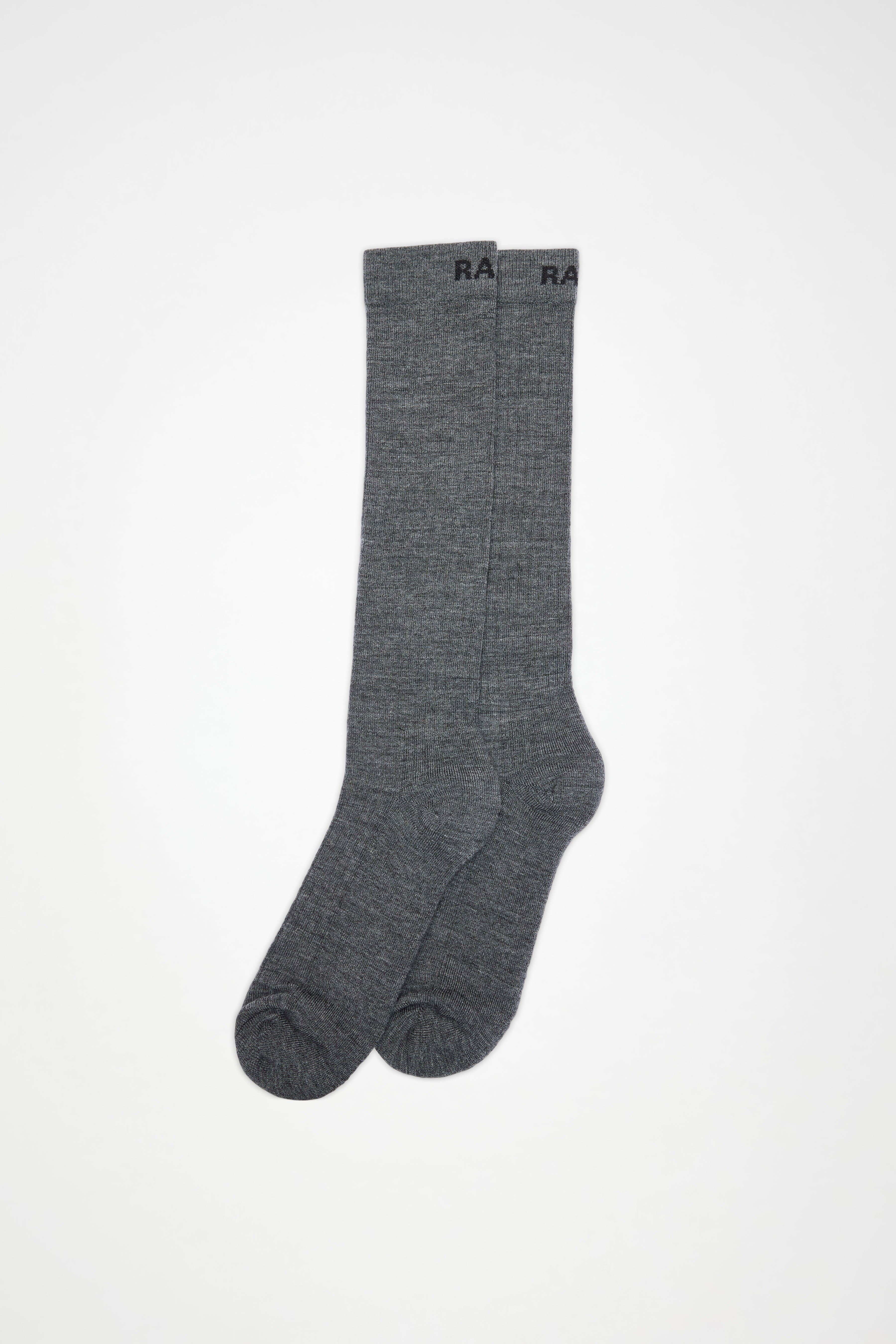 RAINS Logo Knee High Socks Dark Grey Socks
