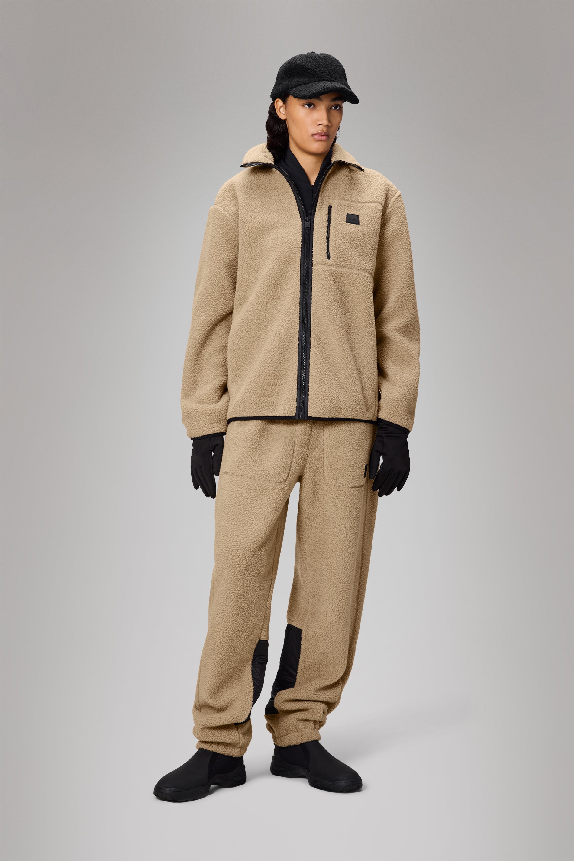 Rains Yermo Fleece Jacket Beige Jacket