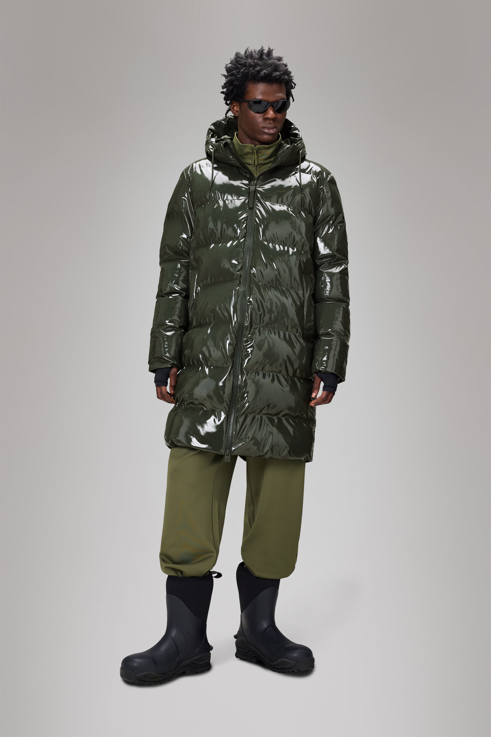 RAINS Alta Longer Puffer Jacket Swamp Jacket