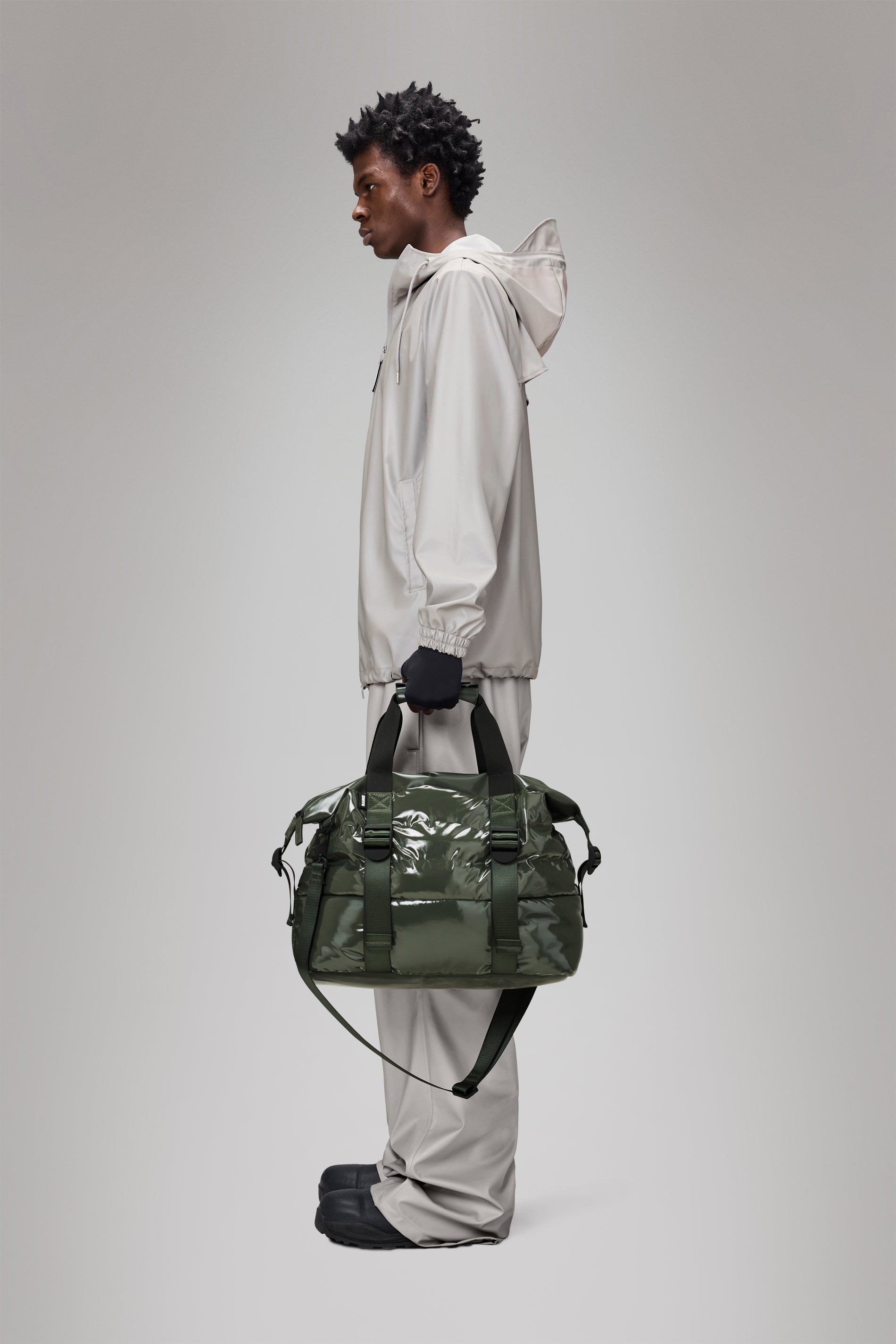 RAINS Puffer Mix Weekend Bag Small Swamp 36L H27 x D26 x W52 cm Weekender