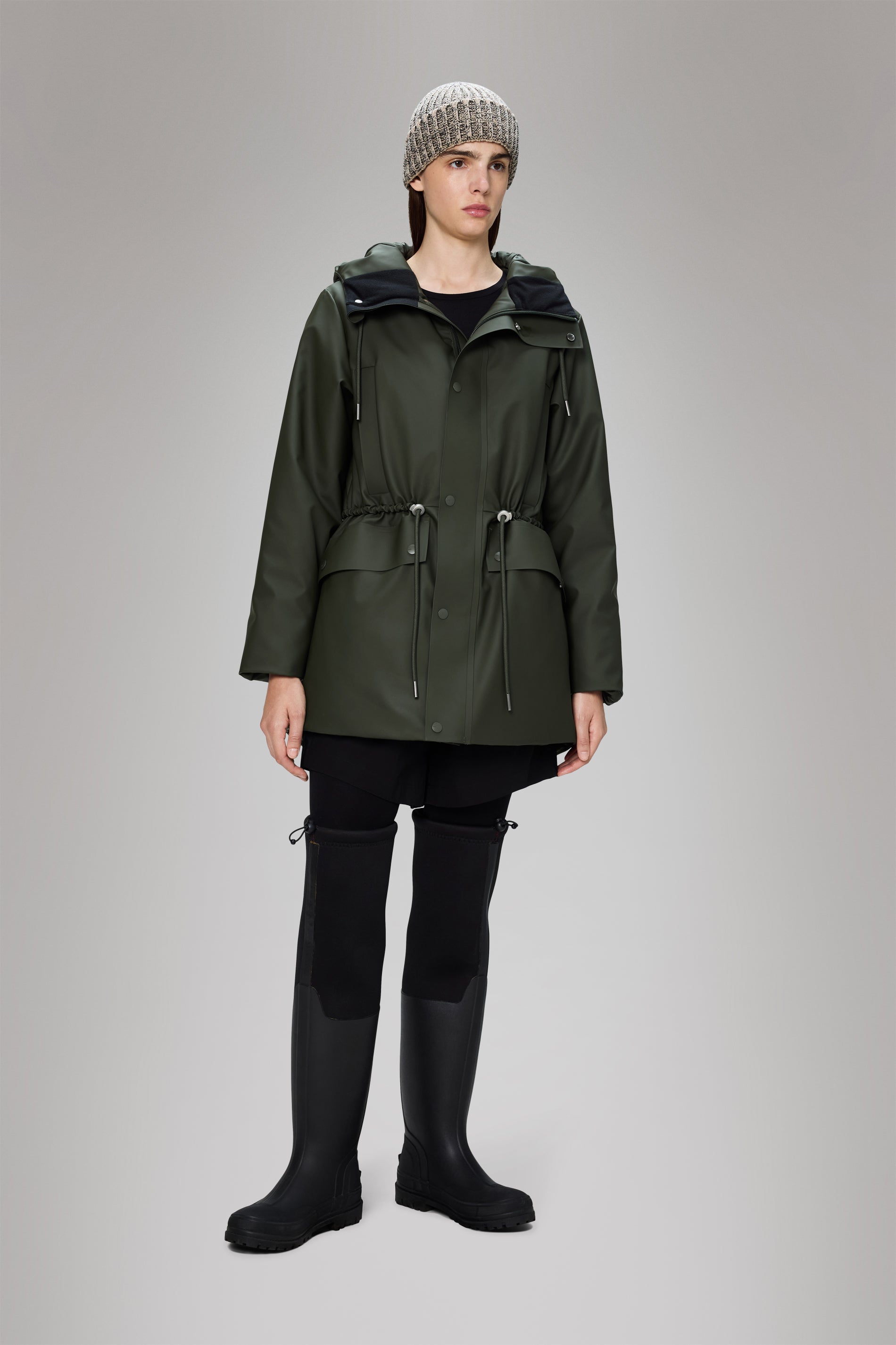 Rains Nome String W Parka Green Jacket