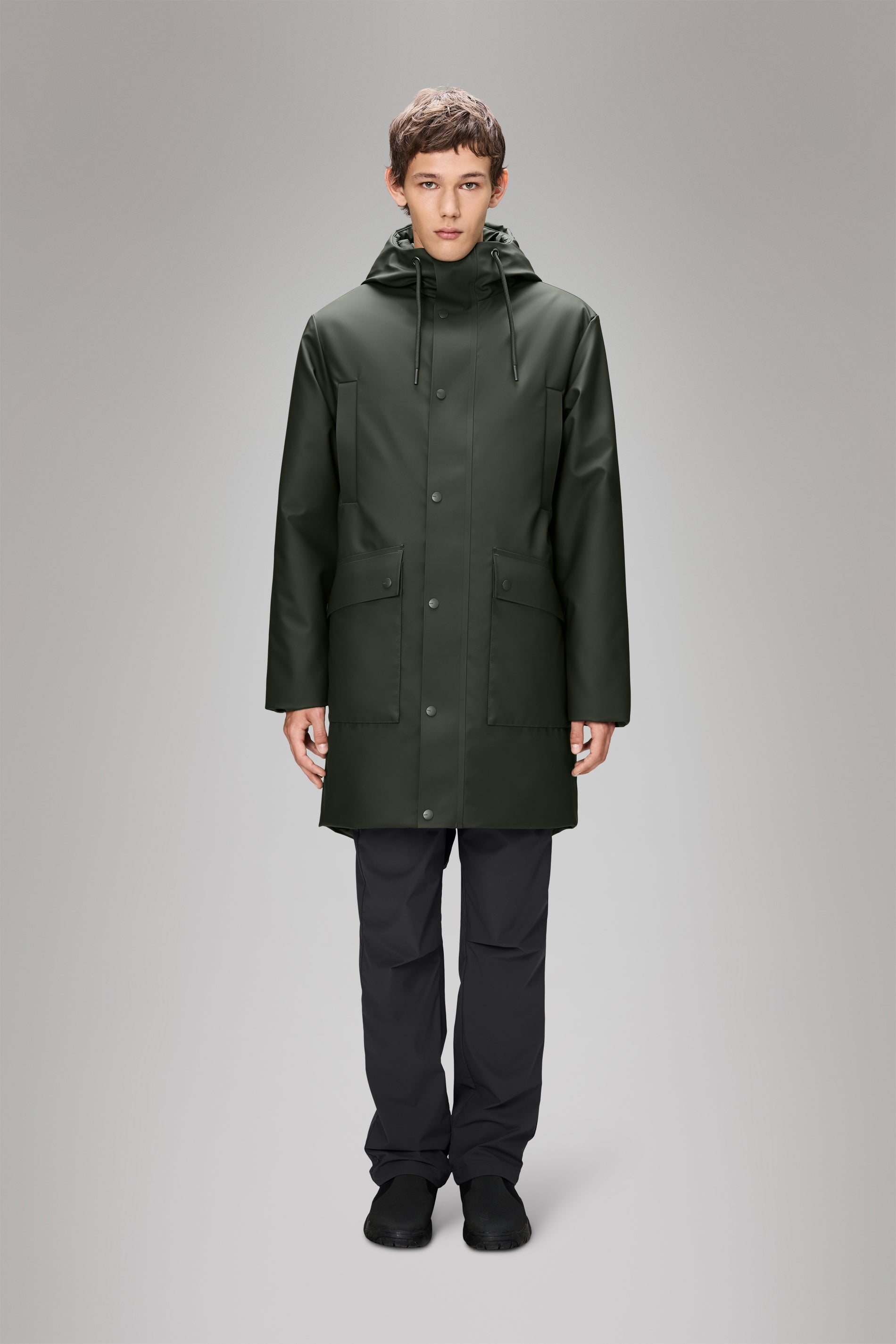 Rains Nome Long Parka Green Jacket