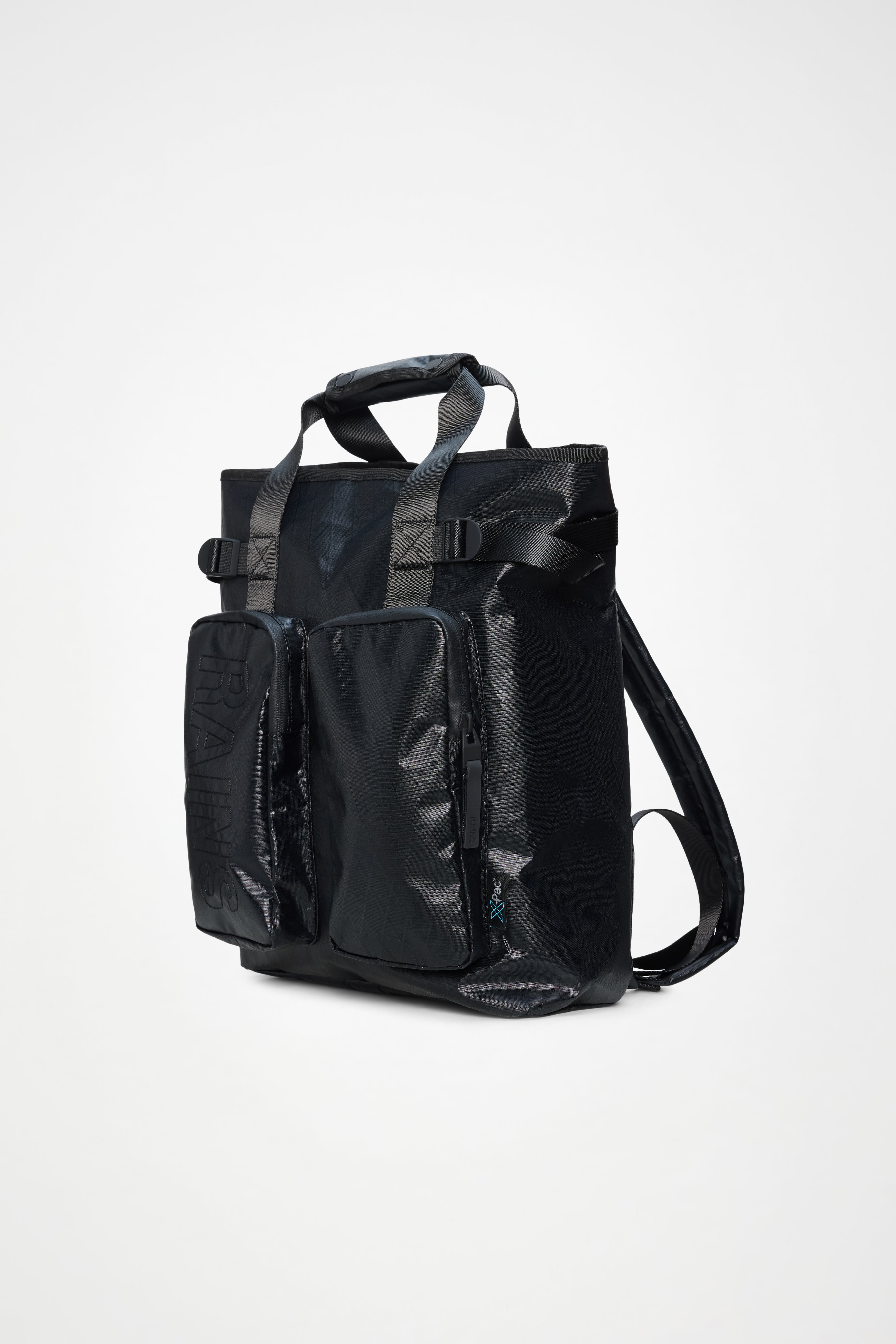 RAINS TexXel Tote Backpack Jet Black 15L H43 x D12.50 x W32 cm Backpack